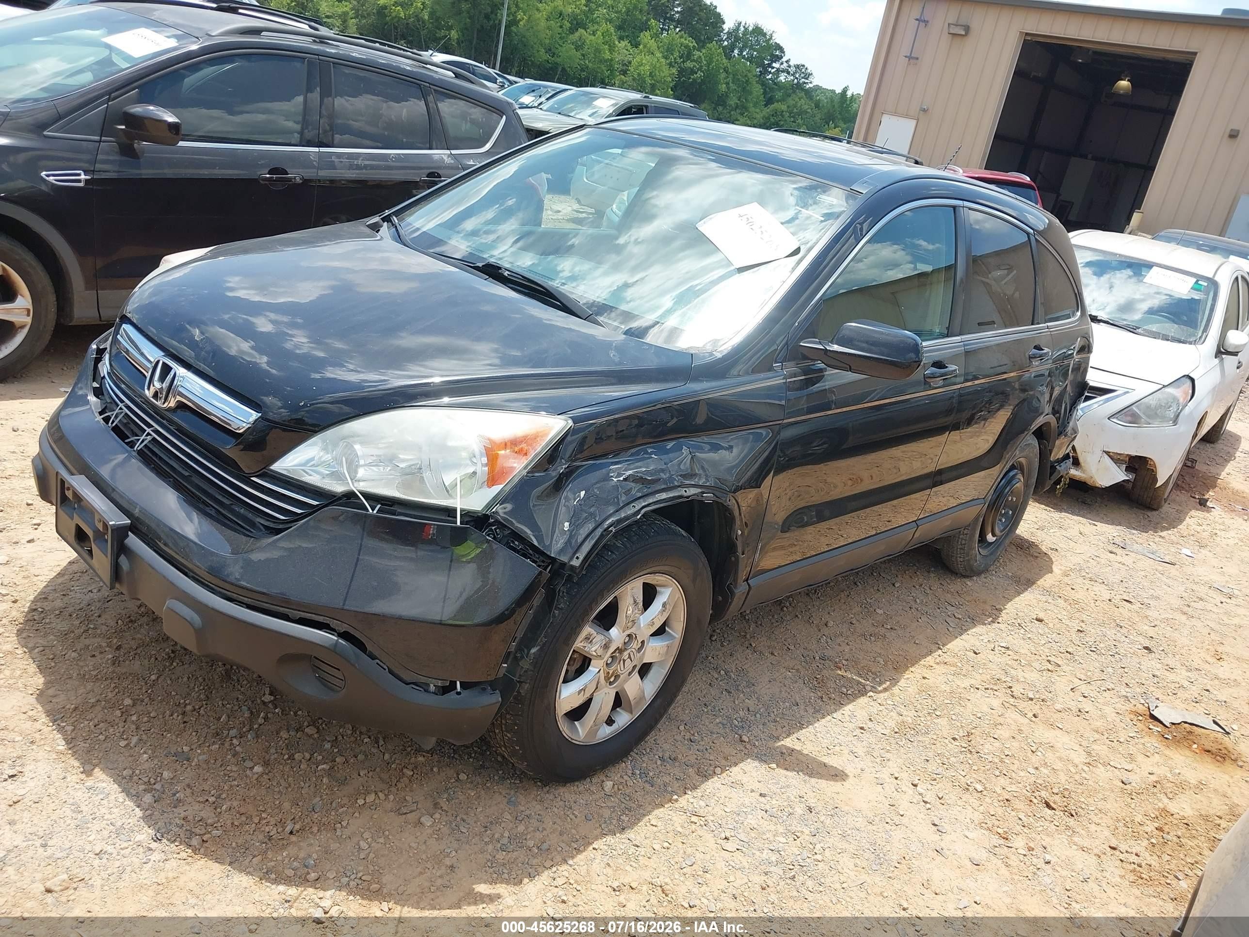 2007 Honda Cr-v Ex-l Black vin: JHLRE48737C067138