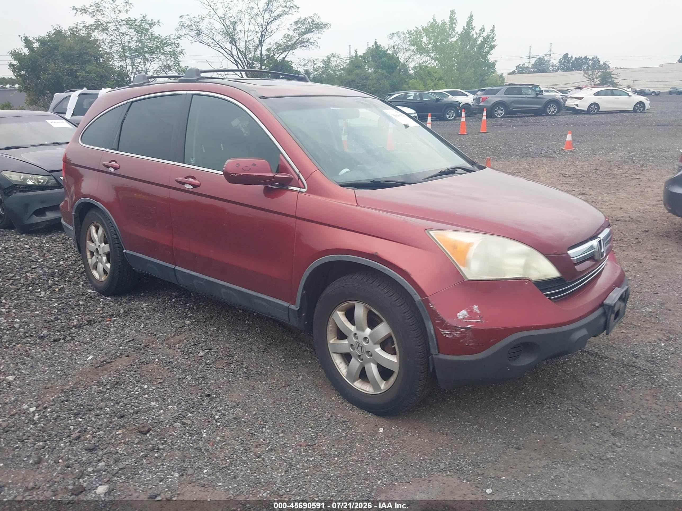 2007 Honda Cr-v Ex-l Red vin: JHLRE48737C092749