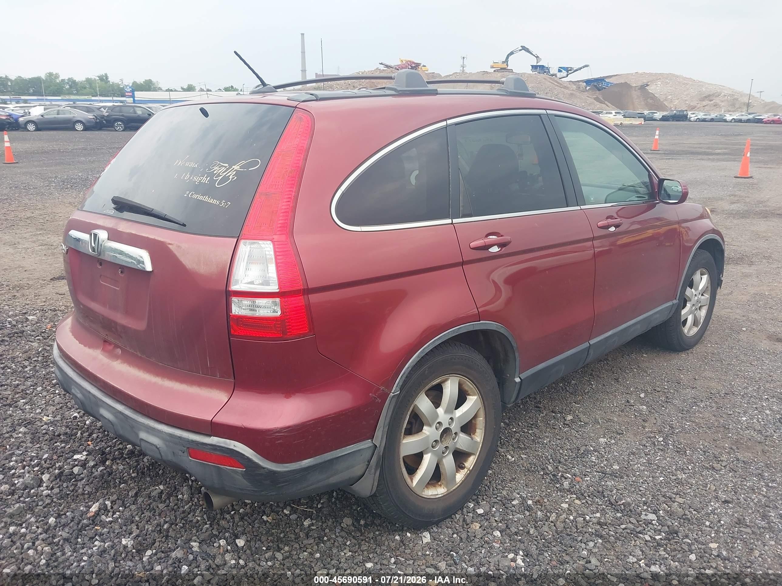 2007 Honda Cr-v Ex-l Red vin: JHLRE48737C092749