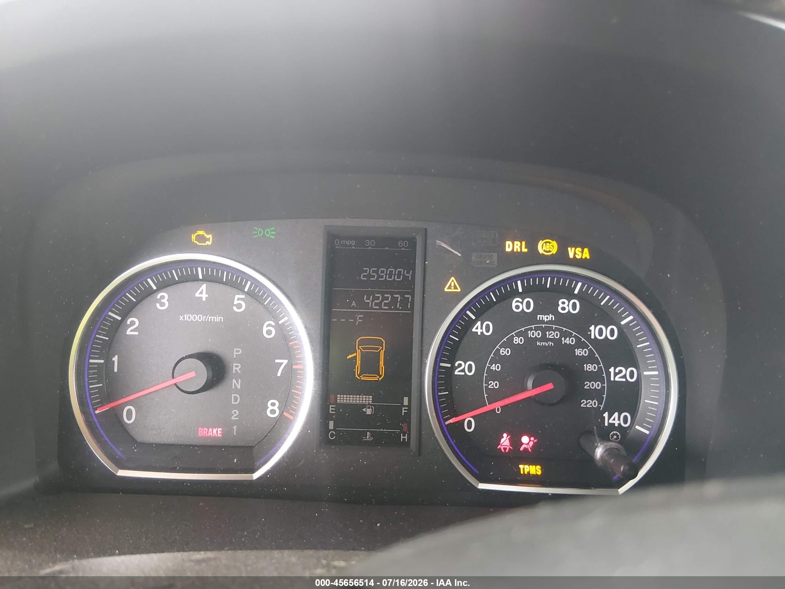 2009 Honda Cr-v Ex-l Blue vin: JHLRE48739C000252