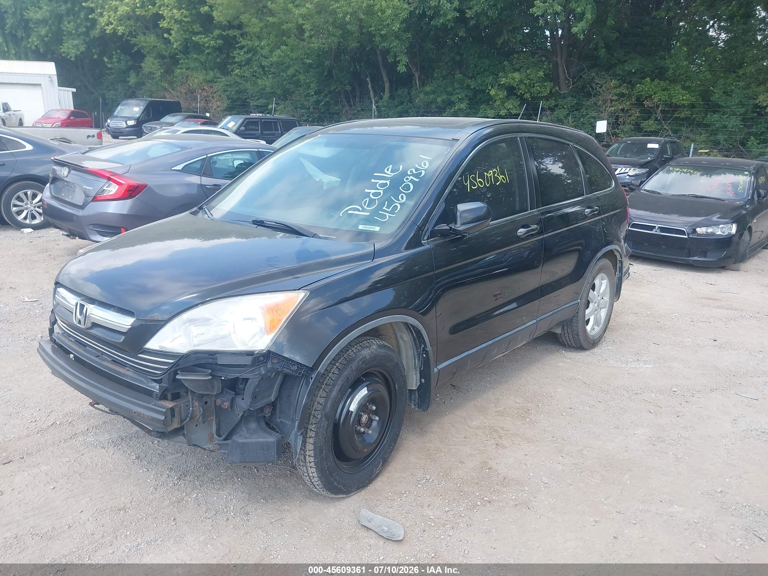 2007 Honda Cr-v Ex-l Black vin: JHLRE48747C012262