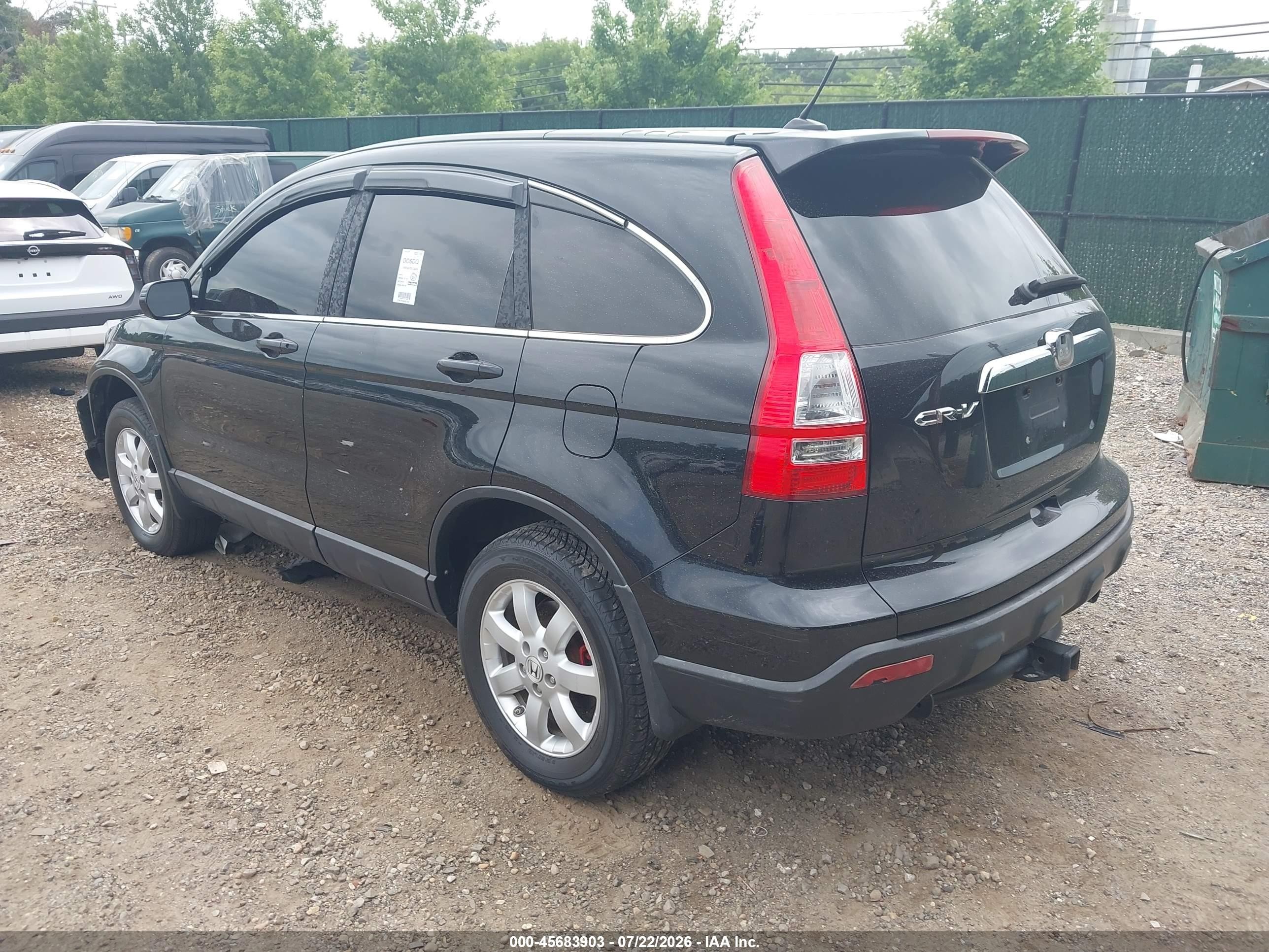 2007 Honda Cr-v Ex-l Black vin: JHLRE48747C055919