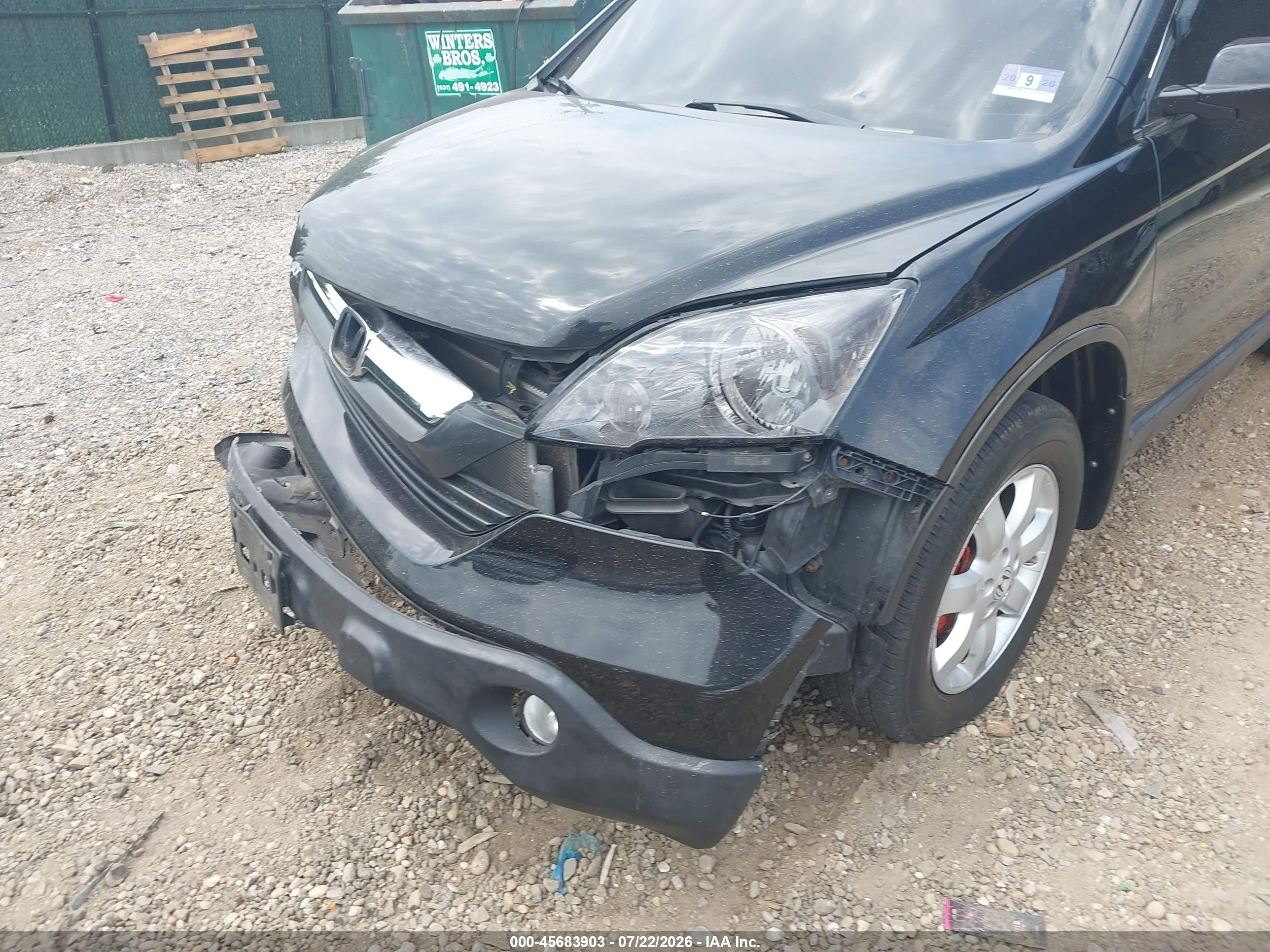 2007 Honda Cr-v Ex-l Black vin: JHLRE48747C055919