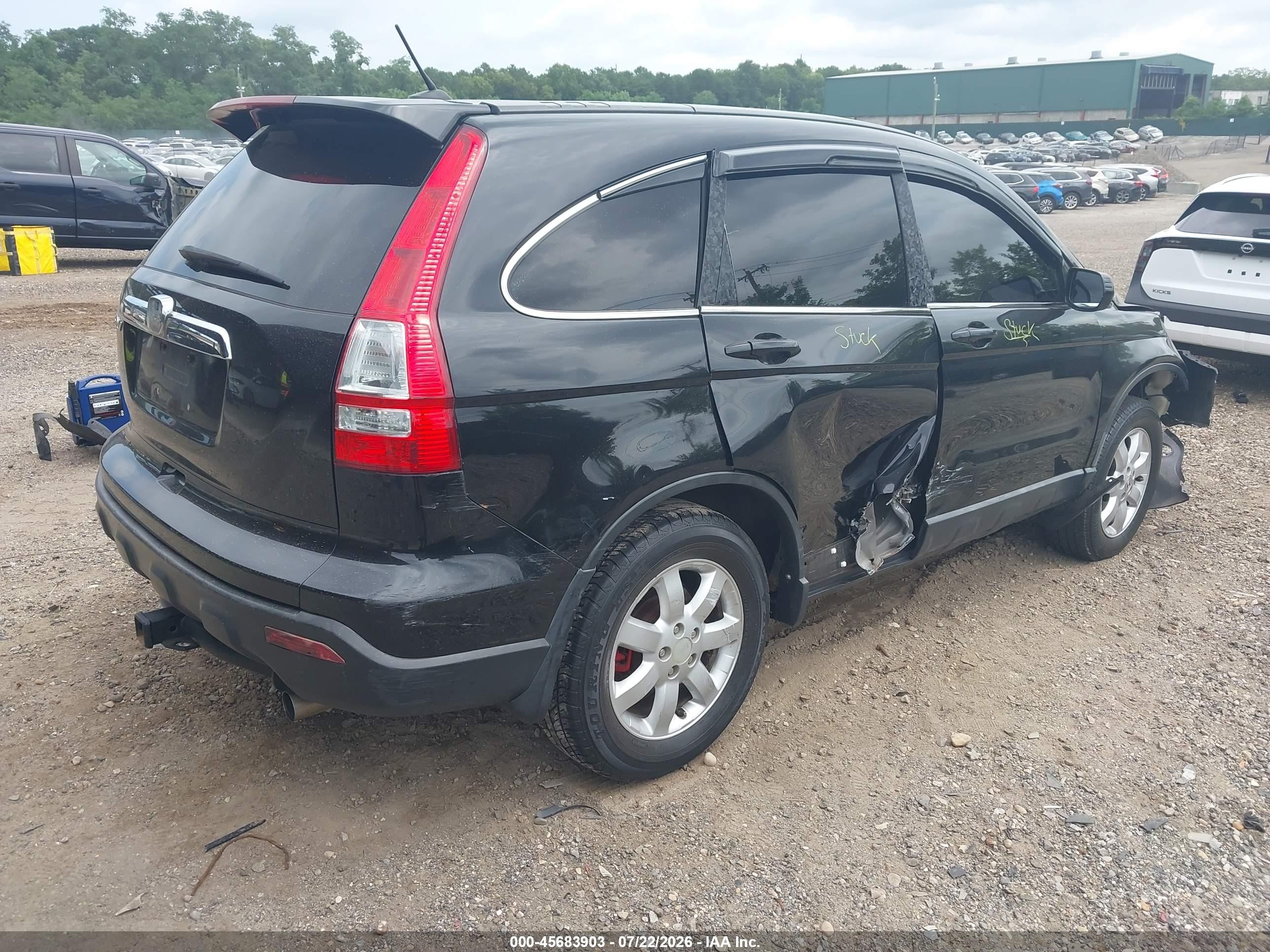 2007 Honda Cr-v Ex-l Black vin: JHLRE48747C055919