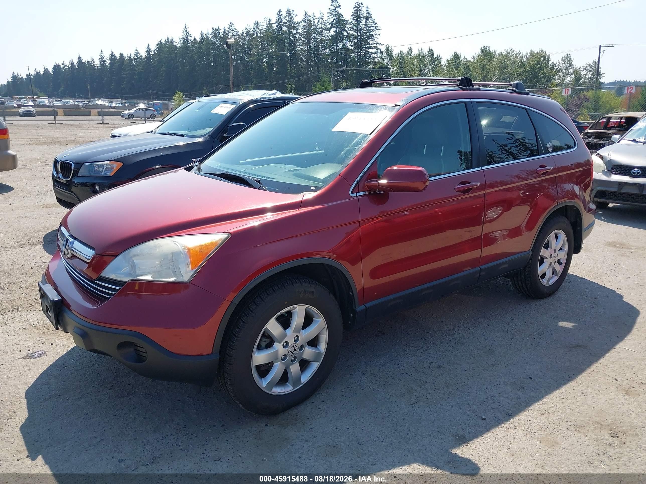 2007 Honda Cr-v Ex-l Red vin: JHLRE48747C085924