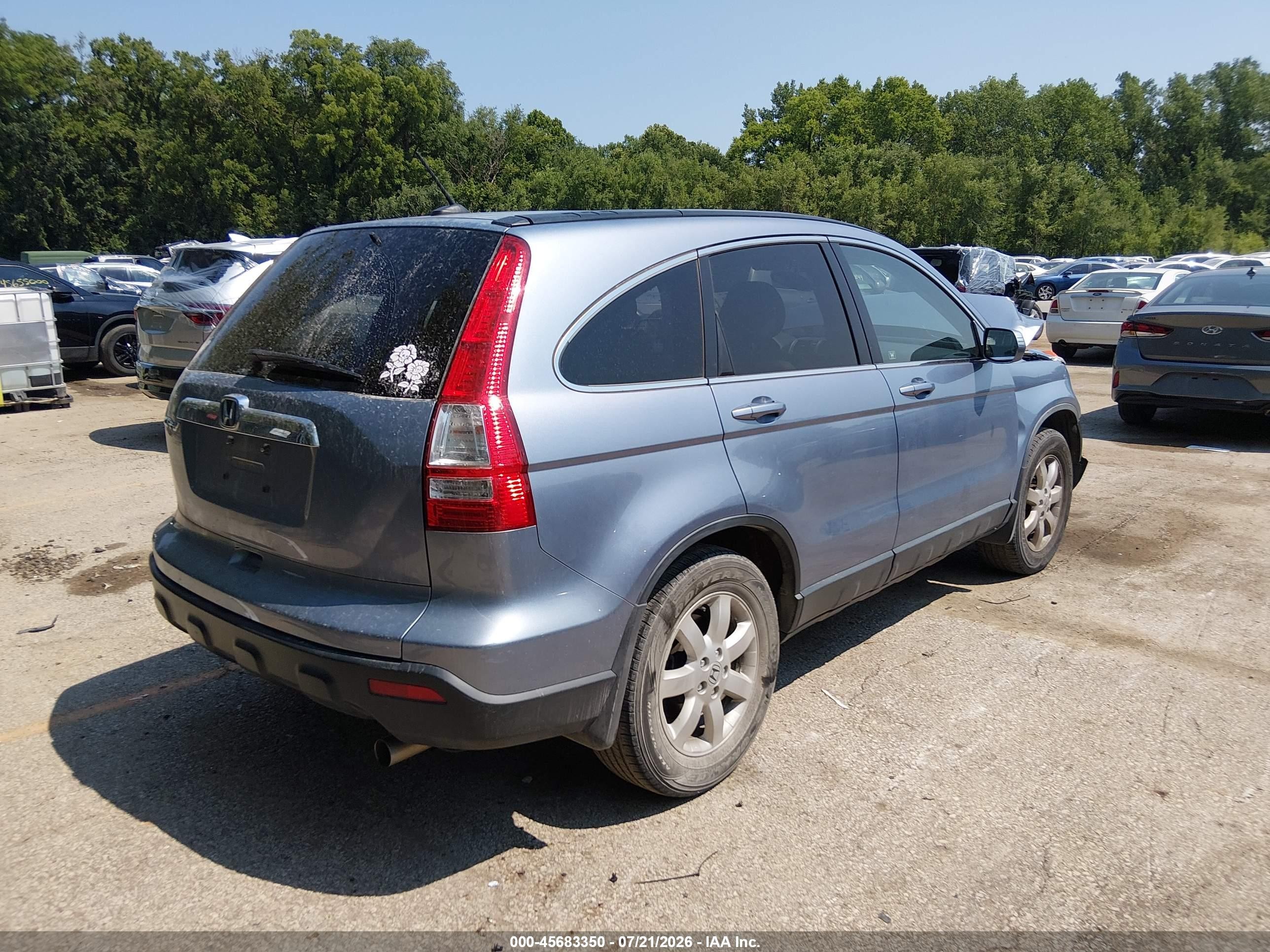 2007 Honda Cr-v Ex-l Blue vin: JHLRE48747C086295