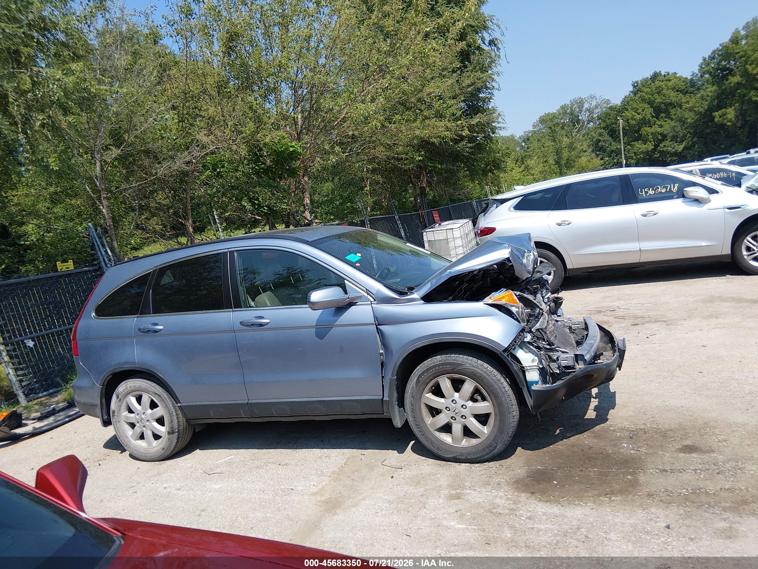 2007 Honda Cr-v Ex-l Blue vin: JHLRE48747C086295