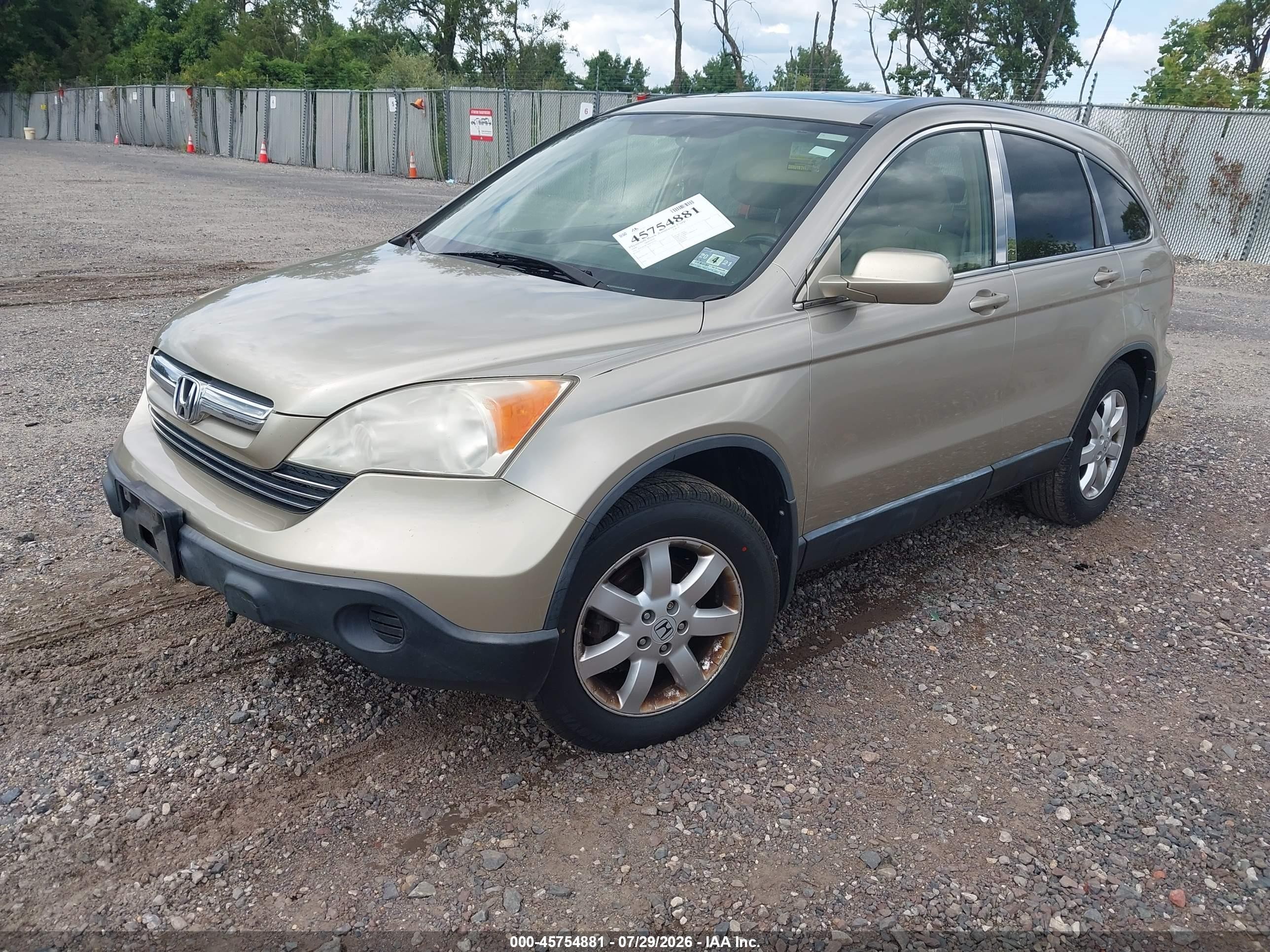 2008 Honda Cr-v Ex-l Gold vin: JHLRE487480038510