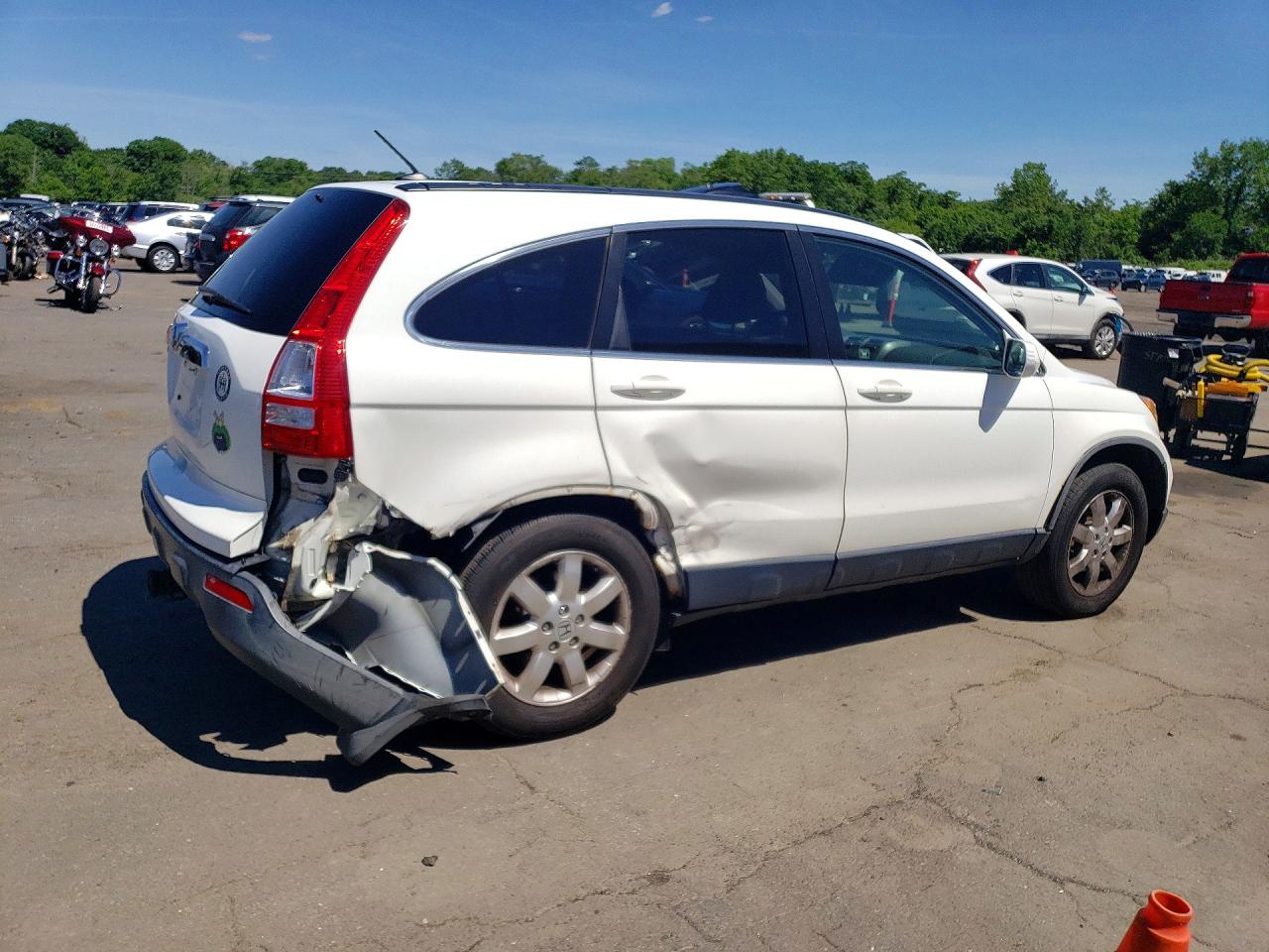2009 Honda Cr-v Exl White vin: JHLRE48749C001944