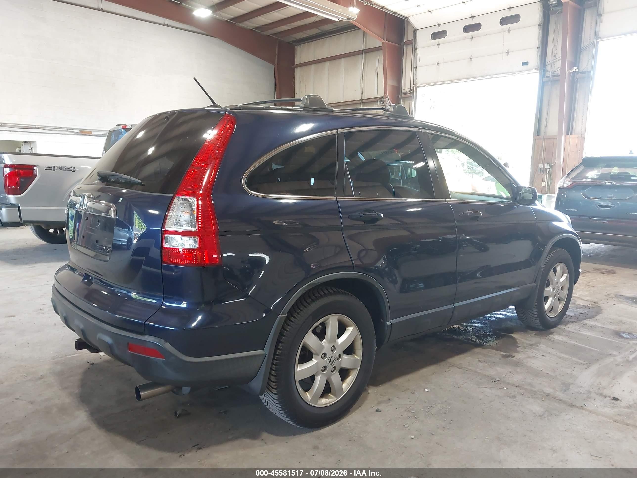 2009 Honda Cr-v Ex-l Dark Blue vin: JHLRE48749C008375