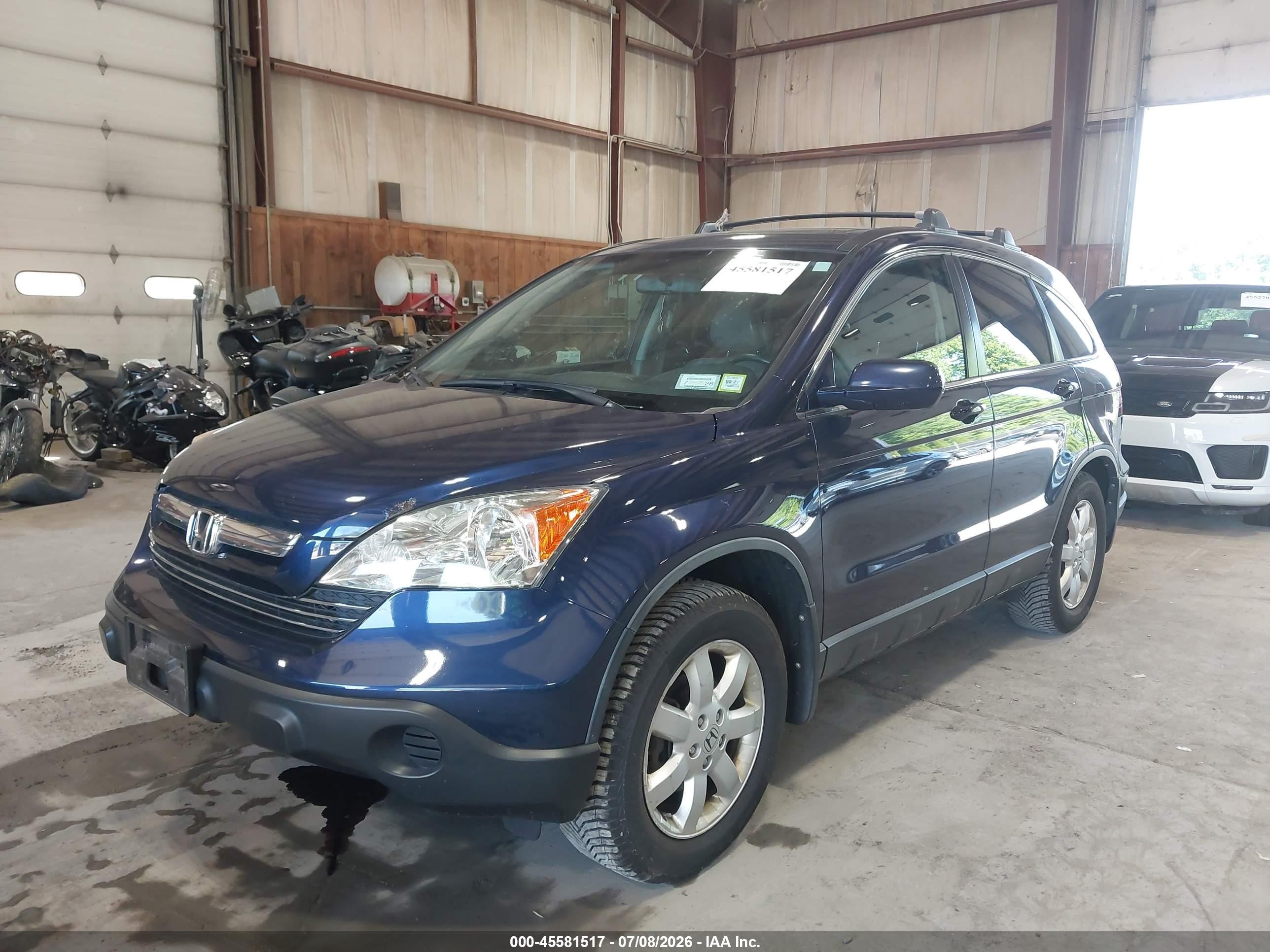 2009 Honda Cr-v Ex-l Dark Blue vin: JHLRE48749C008375