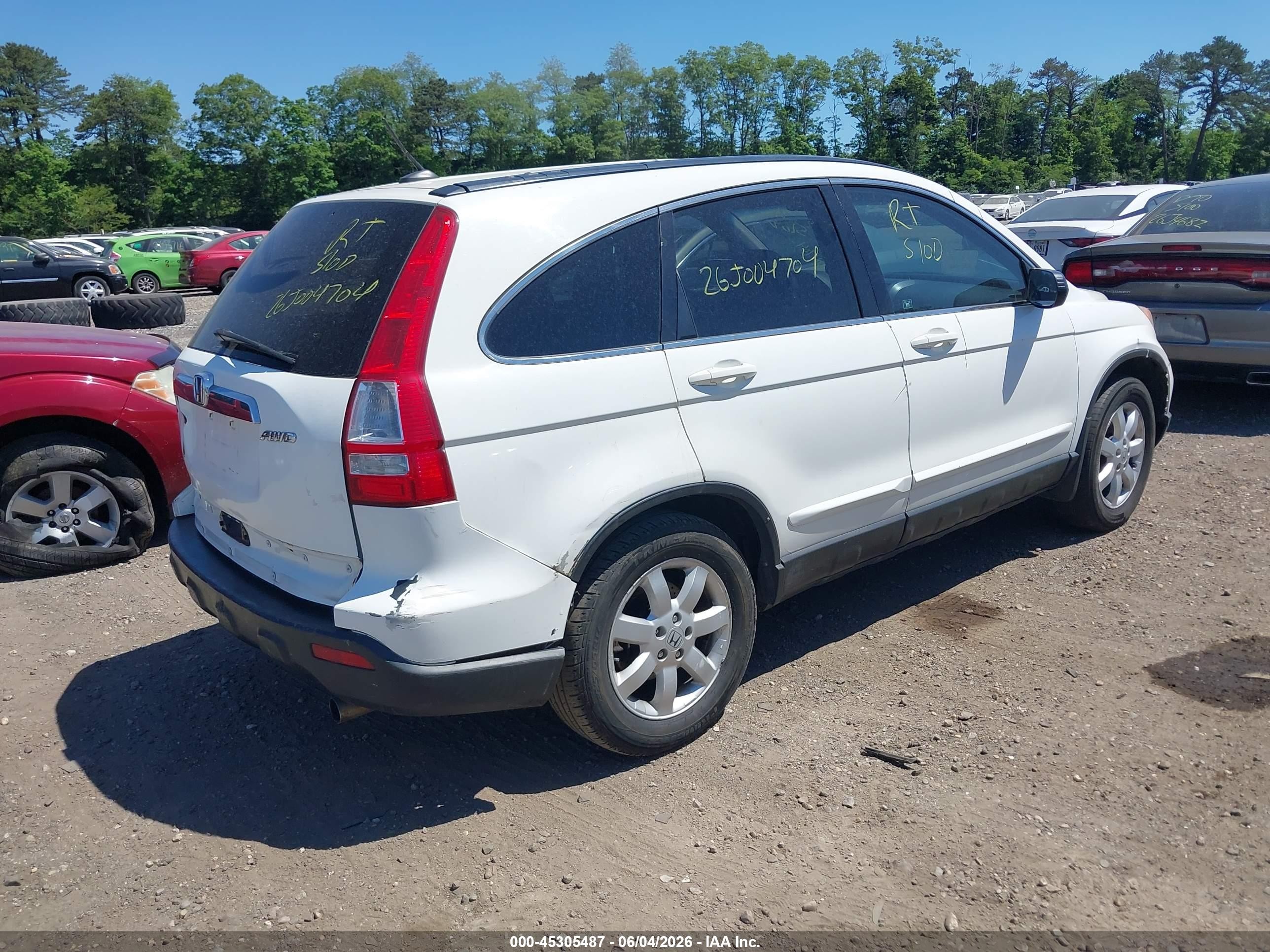 2007 Honda Cr-v Ex-l White vin: JHLRE48757C018328