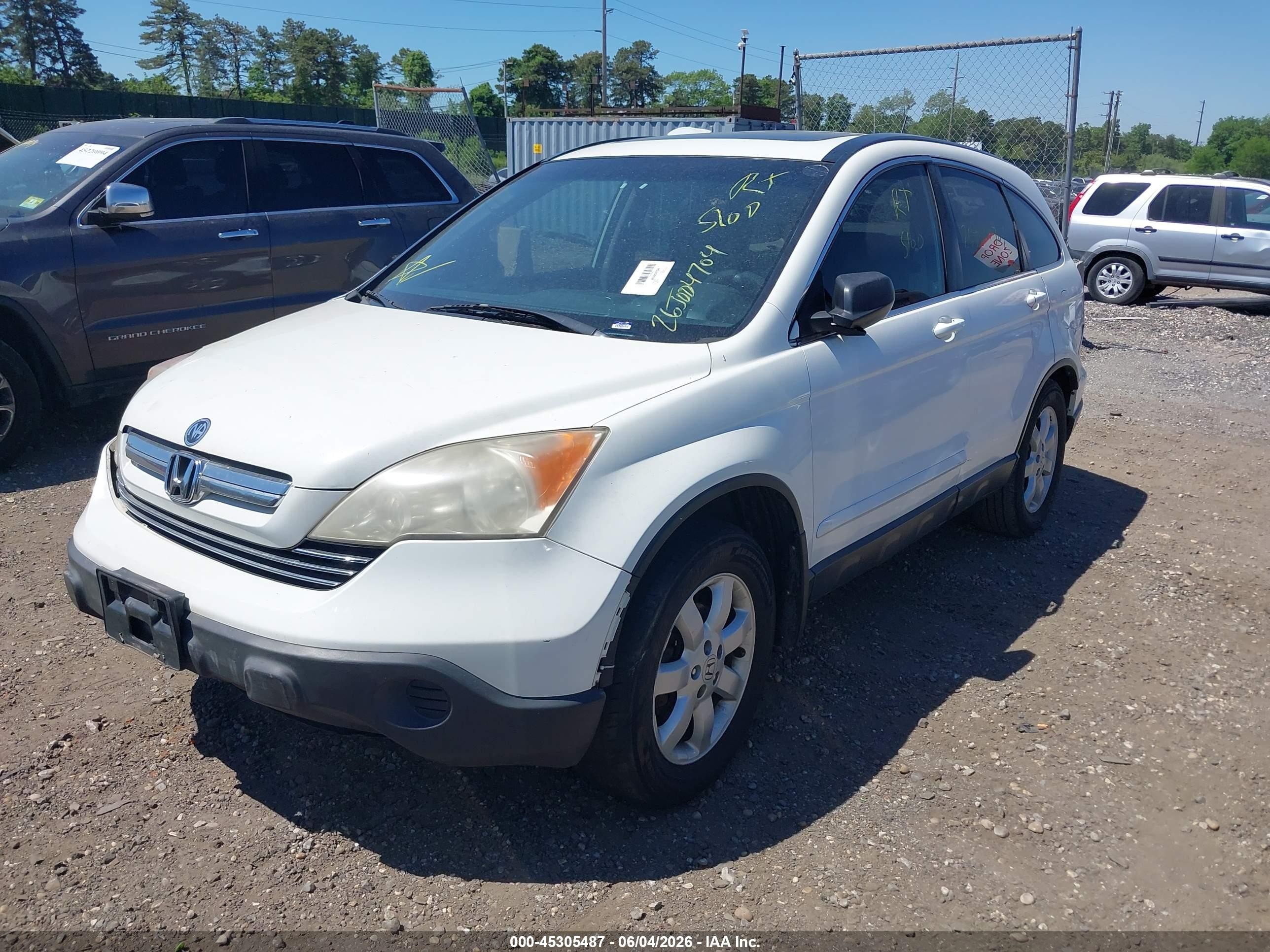 2007 Honda Cr-v Ex-l White vin: JHLRE48757C018328