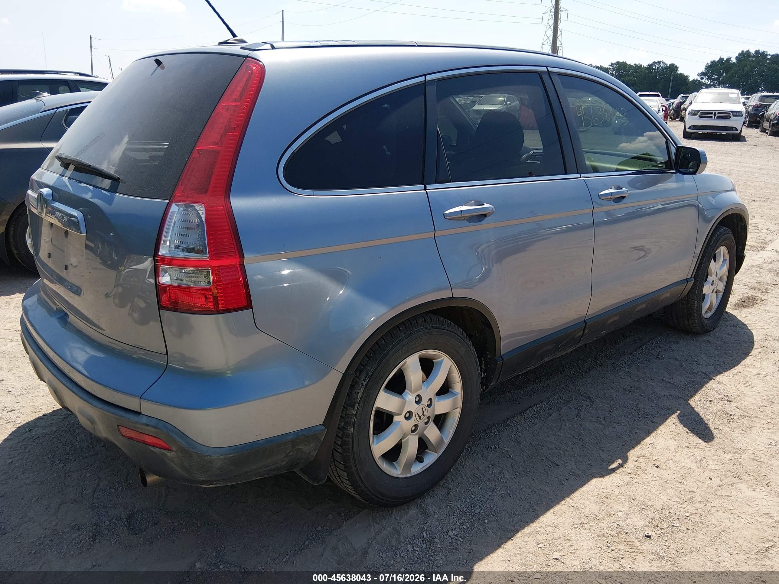 2007 Honda Cr-v Ex-l Light Blue vin: JHLRE48757C021178