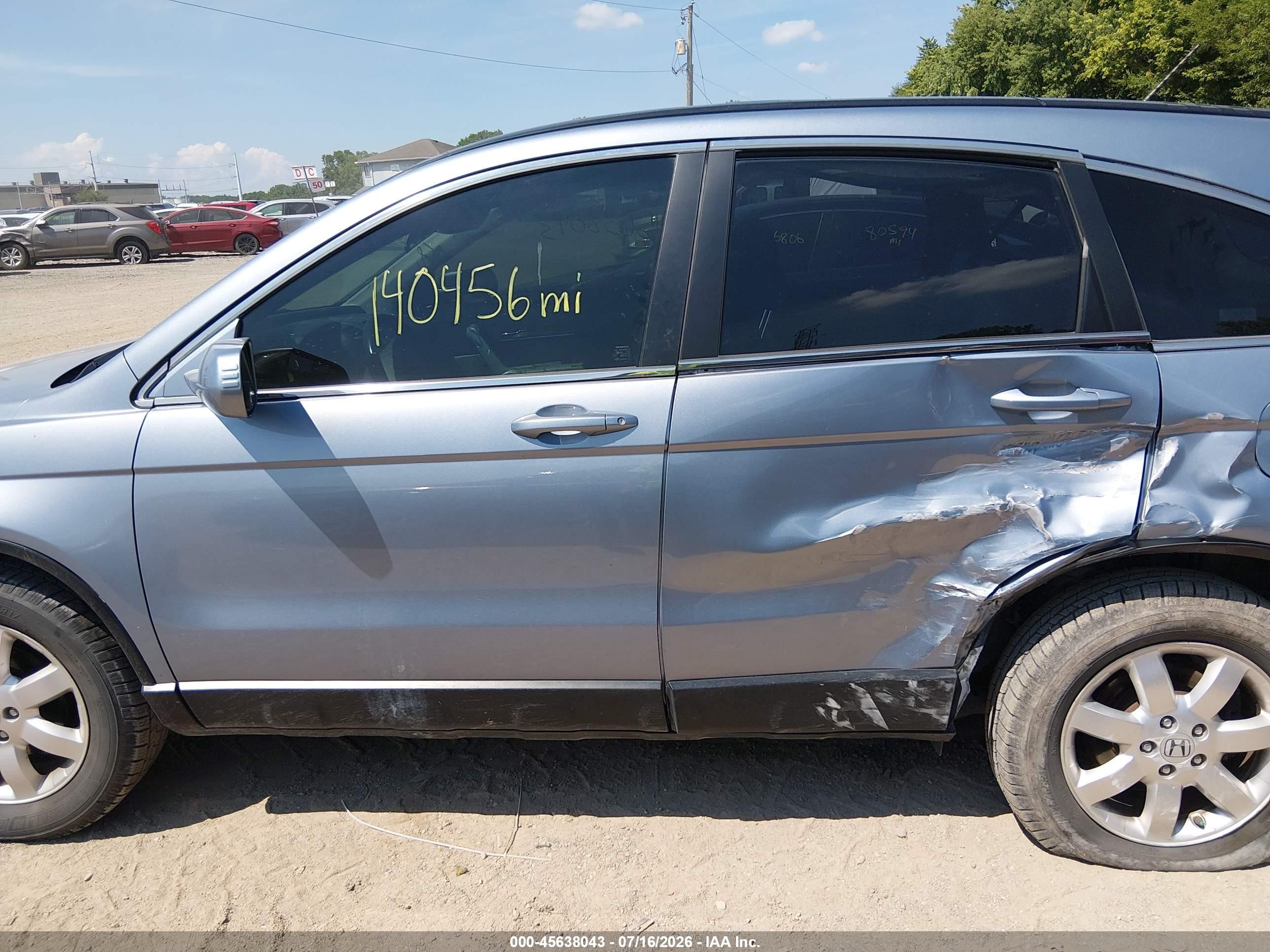 2007 Honda Cr-v Ex-l Light Blue vin: JHLRE48757C021178