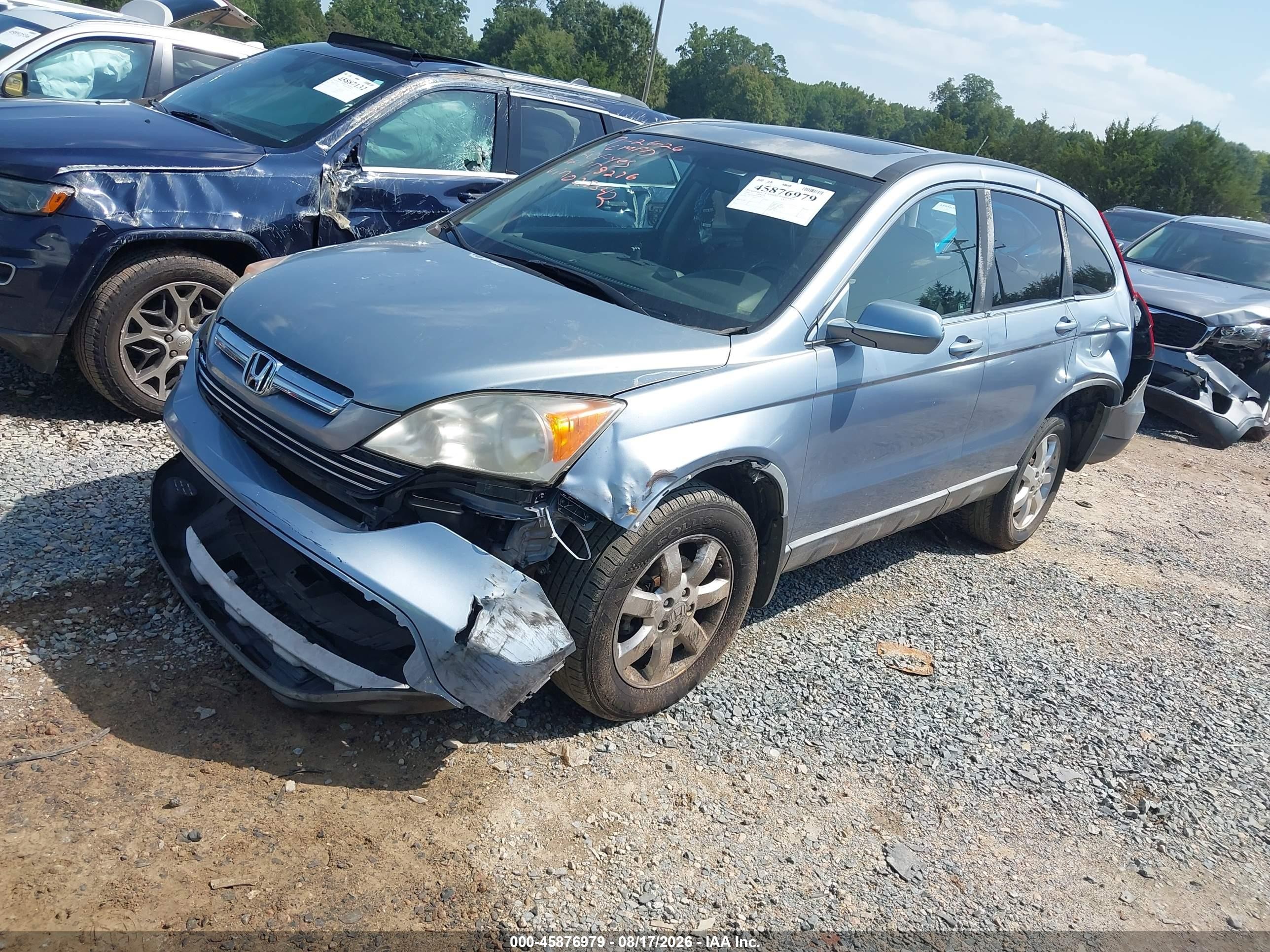 2007 Honda Cr-v Ex-l Light Blue vin: JHLRE48757C028342