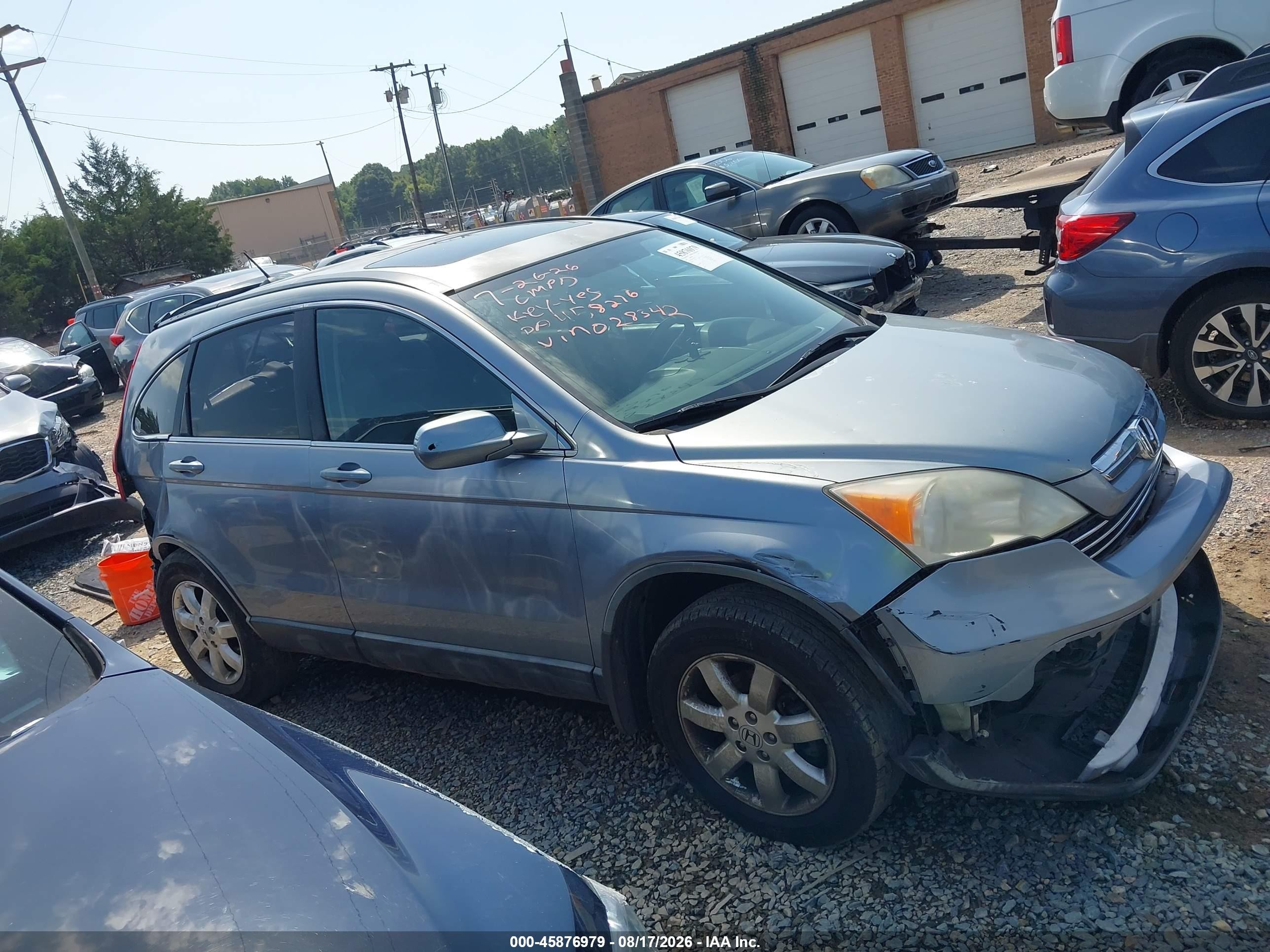 2007 Honda Cr-v Ex-l Light Blue vin: JHLRE48757C028342
