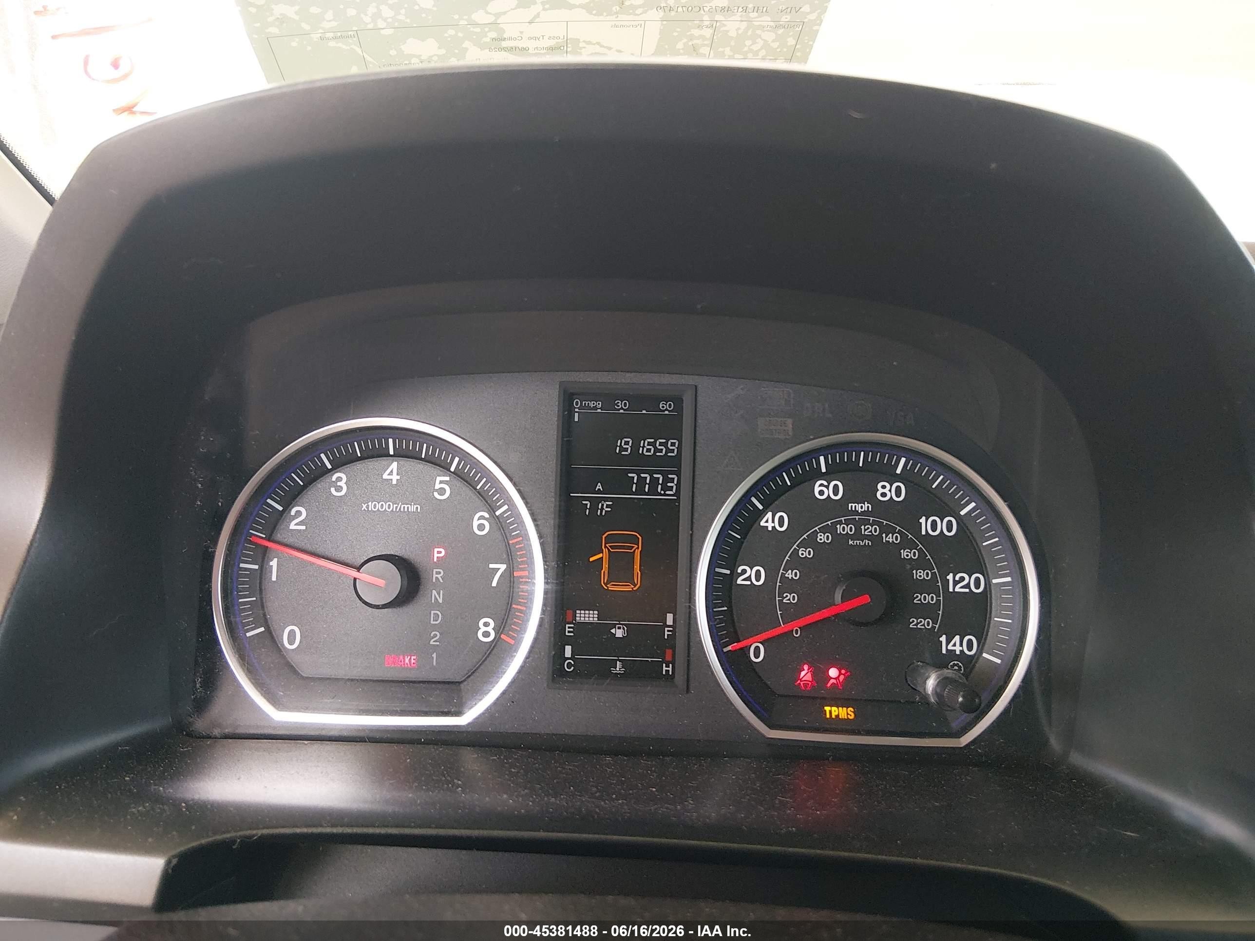 2007 Honda Cr-v Ex-l Light Blue vin: JHLRE48757C071479