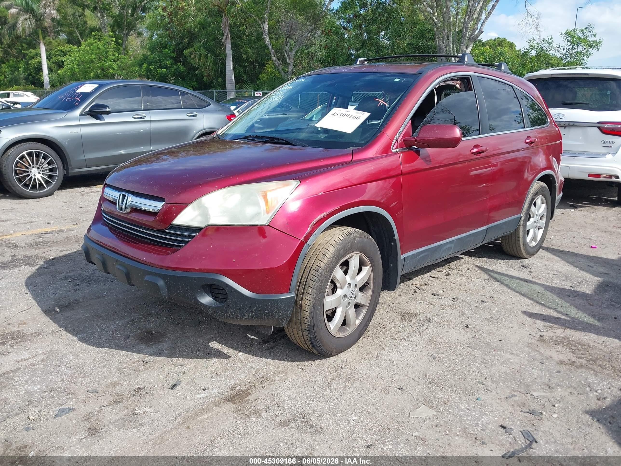 2007 Honda Cr-v Ex-l Red vin: JHLRE48757C117120