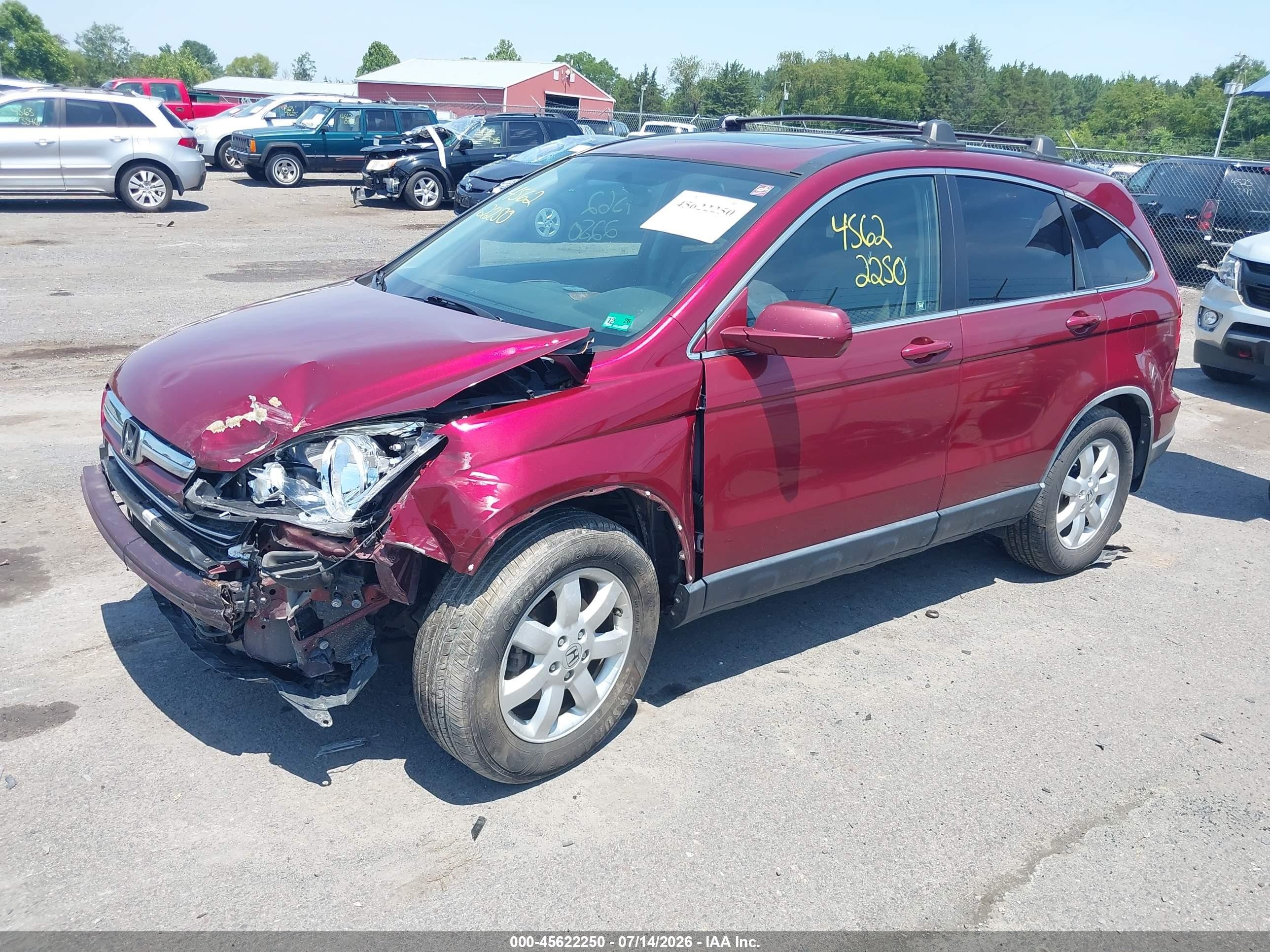 2008 Honda Cr-v Ex-l Red vin: JHLRE48758C021053