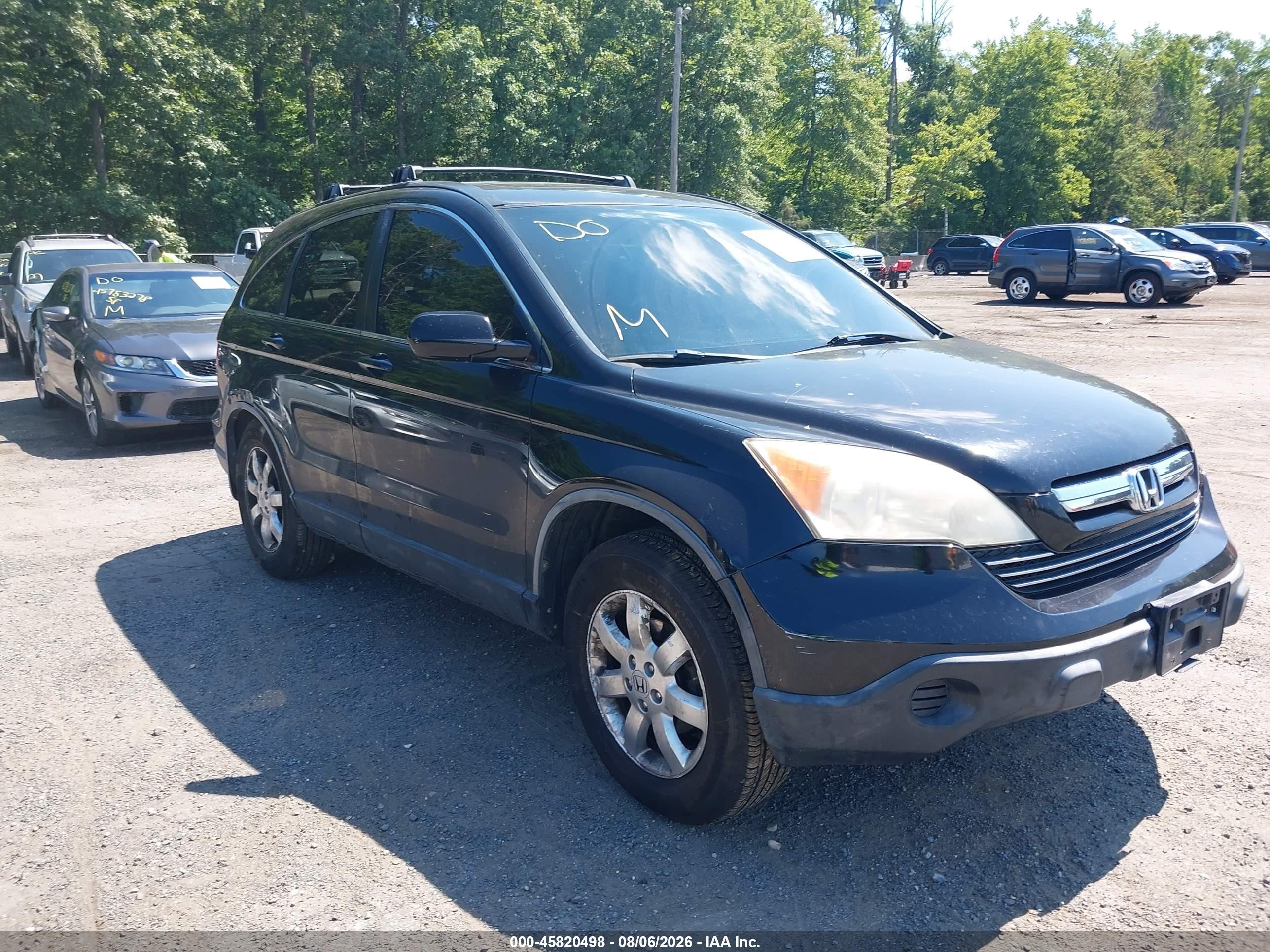 2008 Honda Cr-v Ex-l Черный vin: JHLRE48758C044199