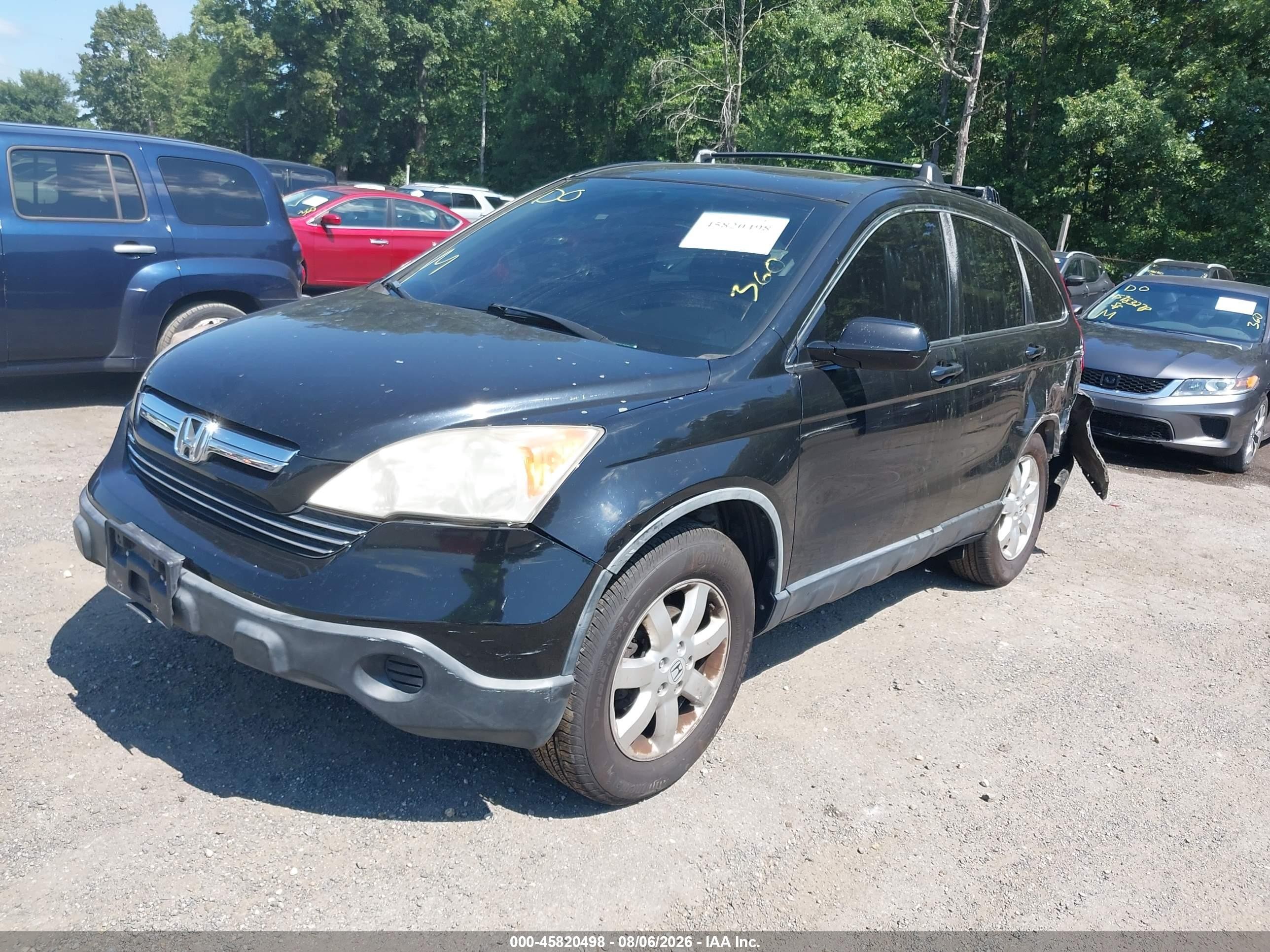 2008 Honda Cr-v Ex-l Черный vin: JHLRE48758C044199