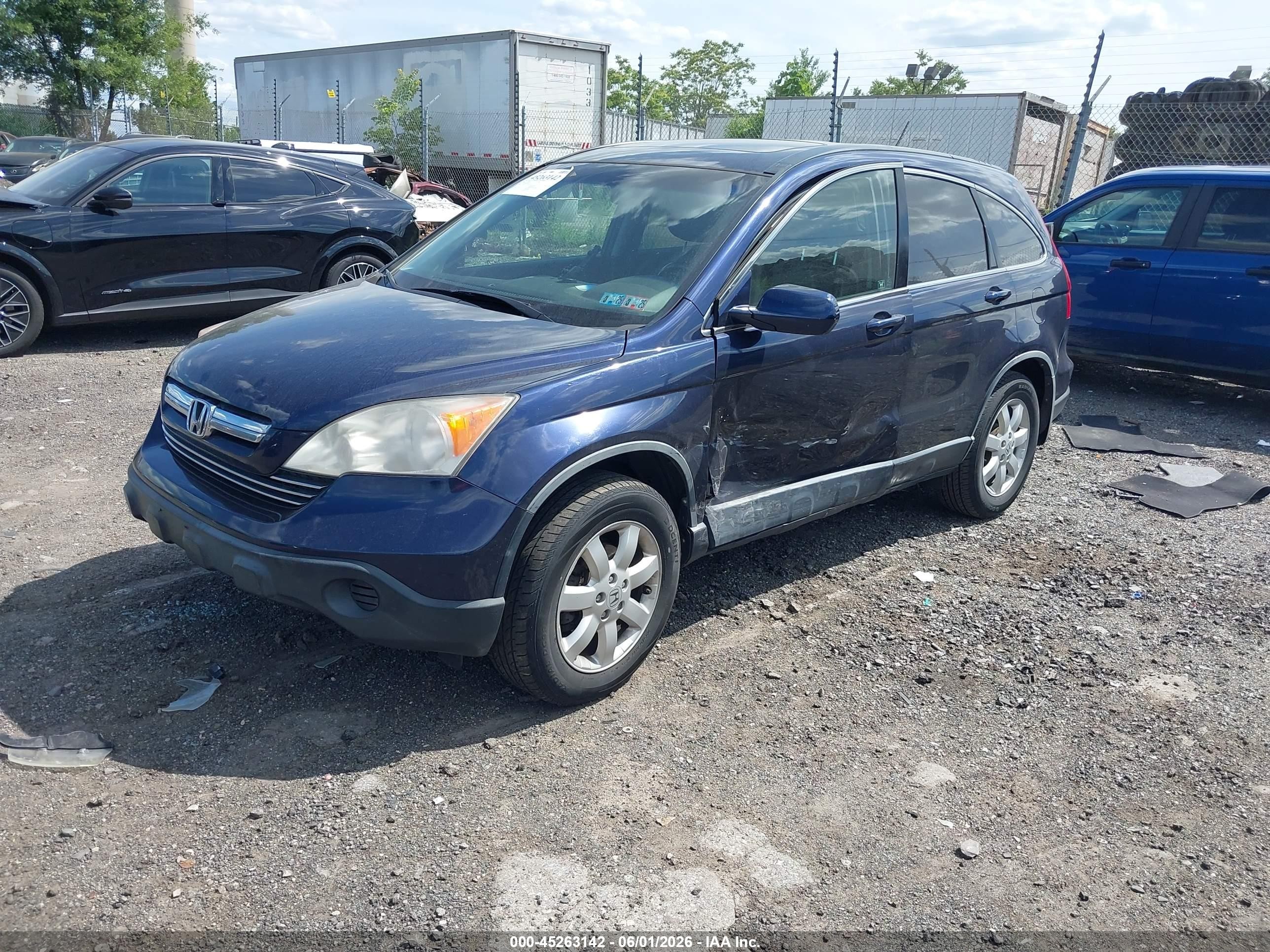 2009 Honda Cr-v Ex-l Dark Blue vin: JHLRE48759C020860