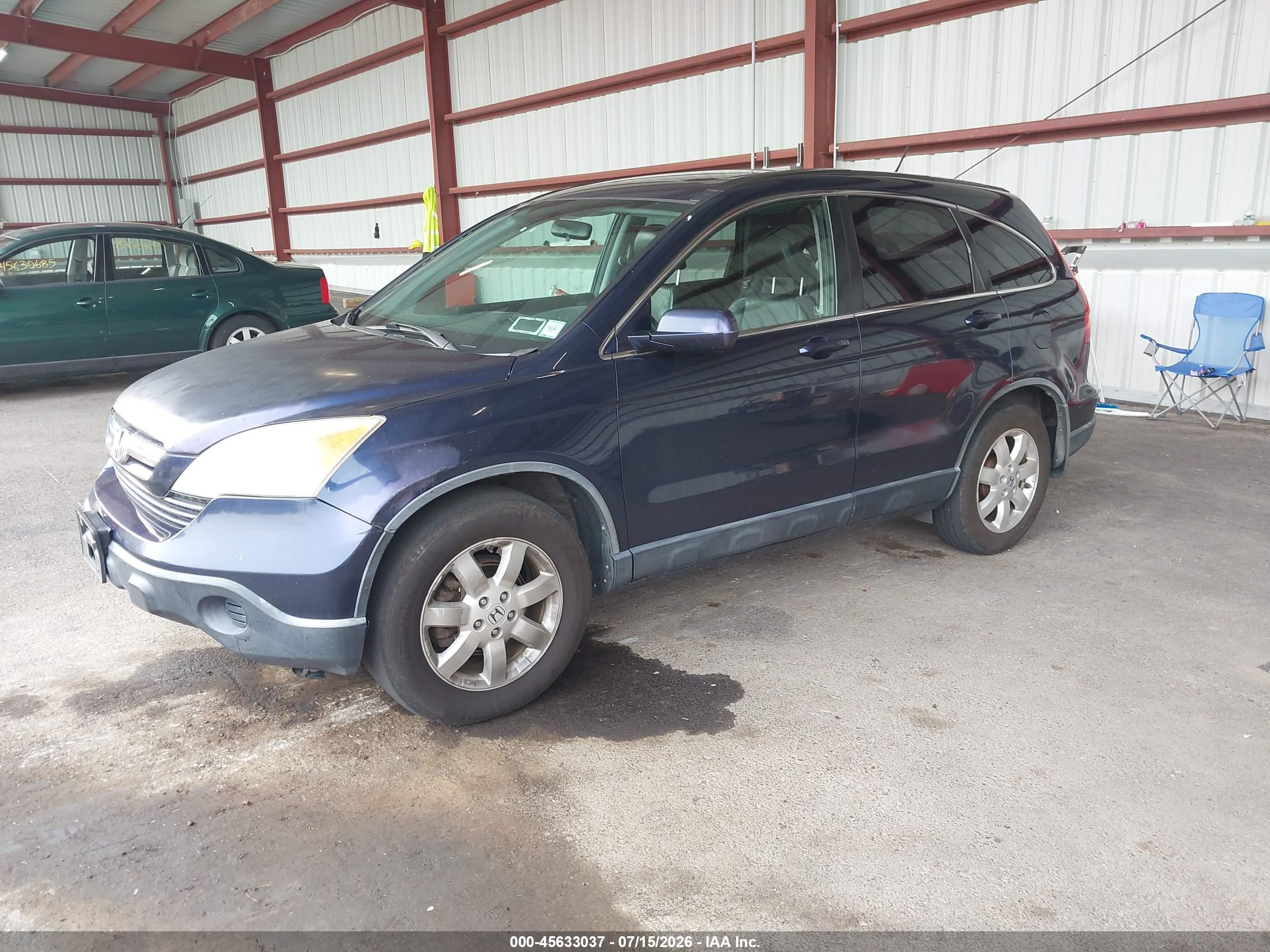 2007 Honda Cr-v Ex-l Blue vin: JHLRE48767C008505