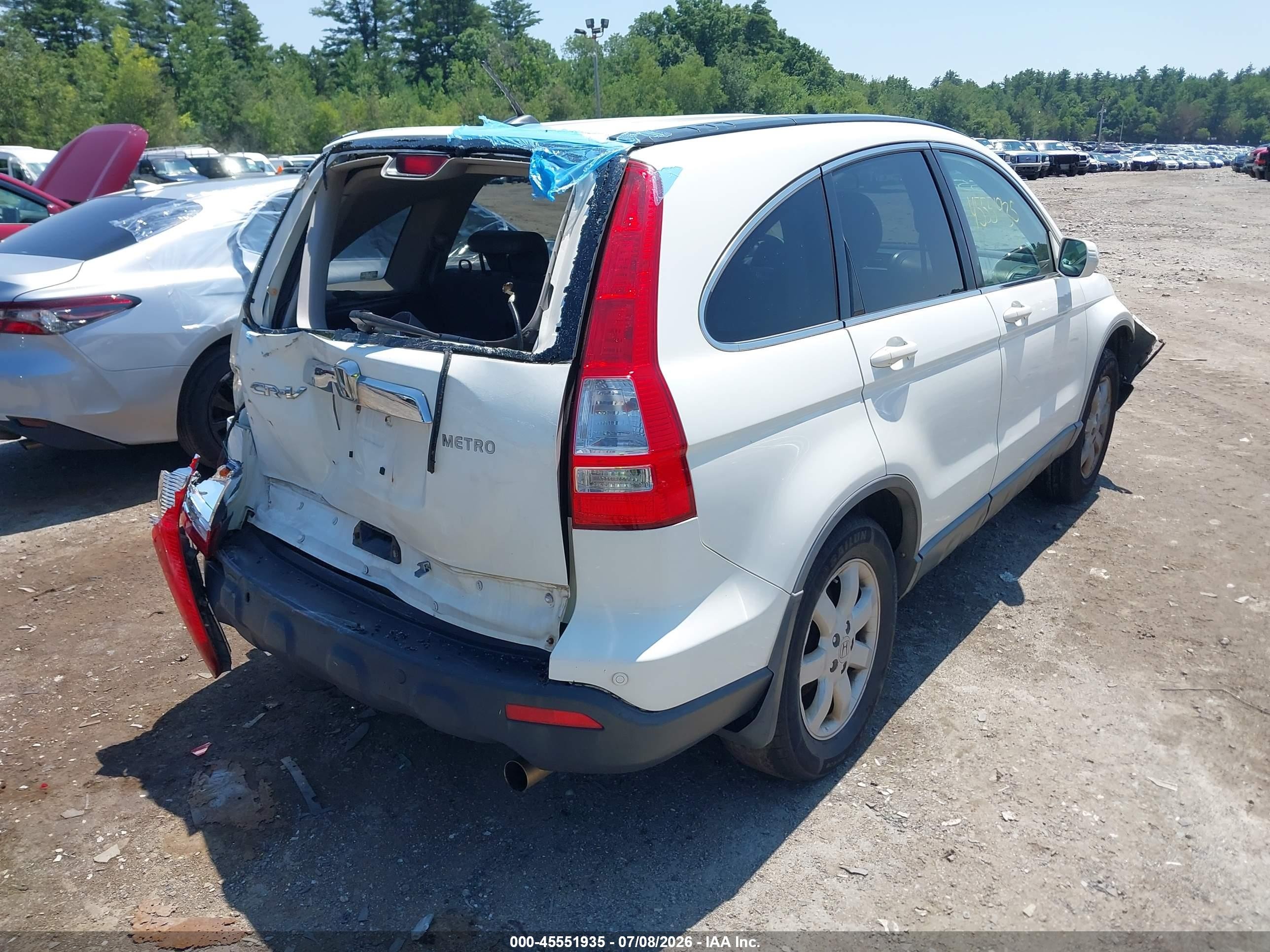 2007 Honda Cr-v Ex-l White vin: JHLRE48767C027846