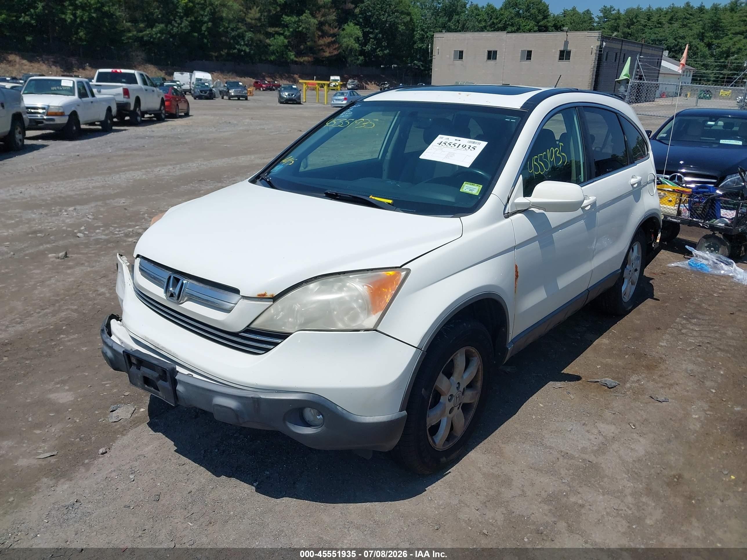 2007 Honda Cr-v Ex-l White vin: JHLRE48767C027846