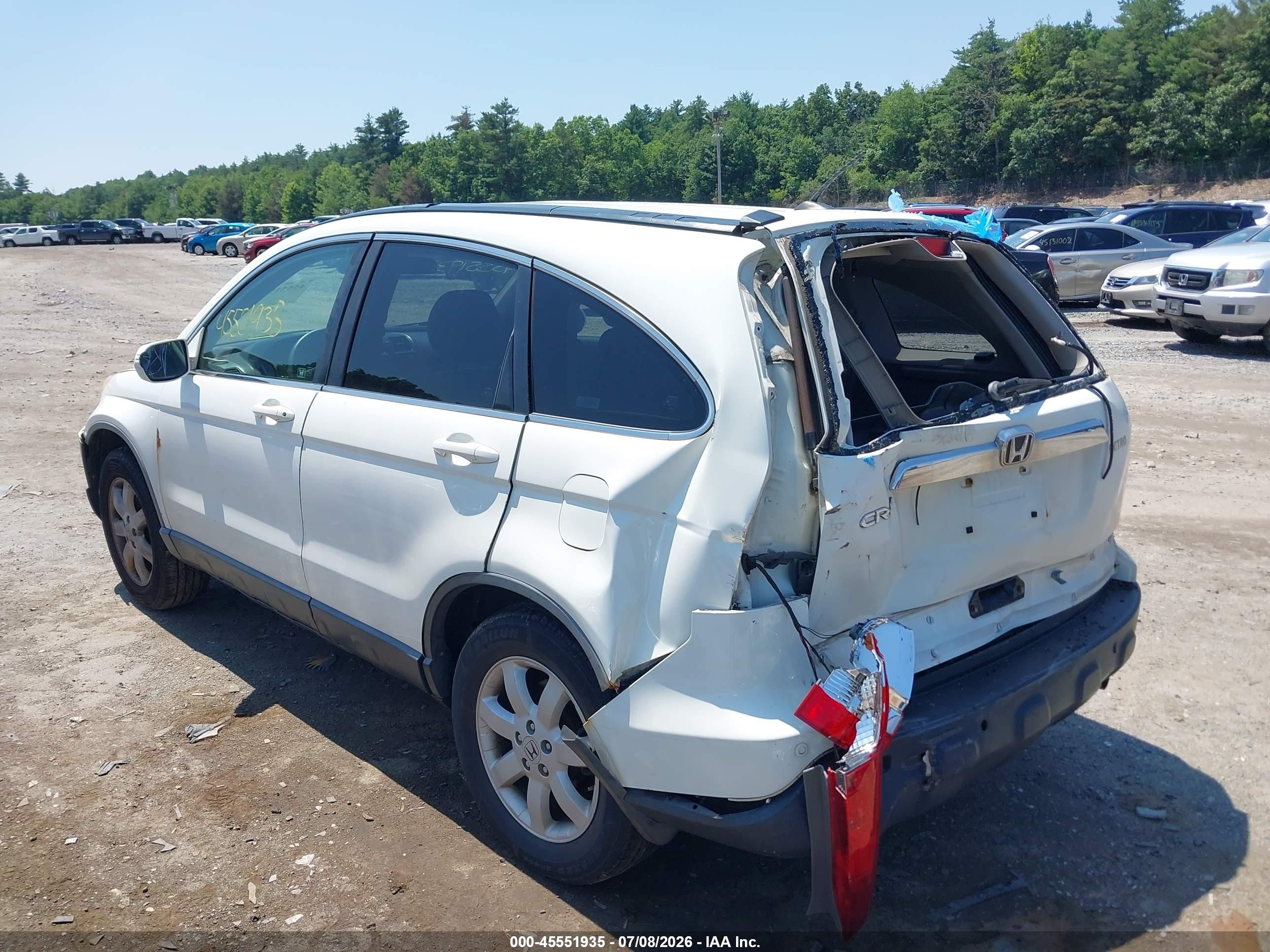 2007 Honda Cr-v Ex-l White vin: JHLRE48767C027846