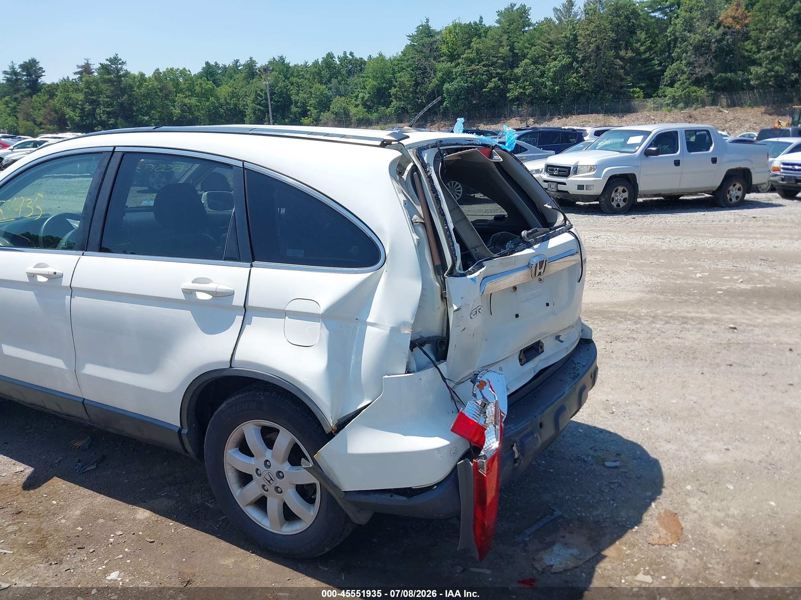 2007 Honda Cr-v Ex-l White vin: JHLRE48767C027846