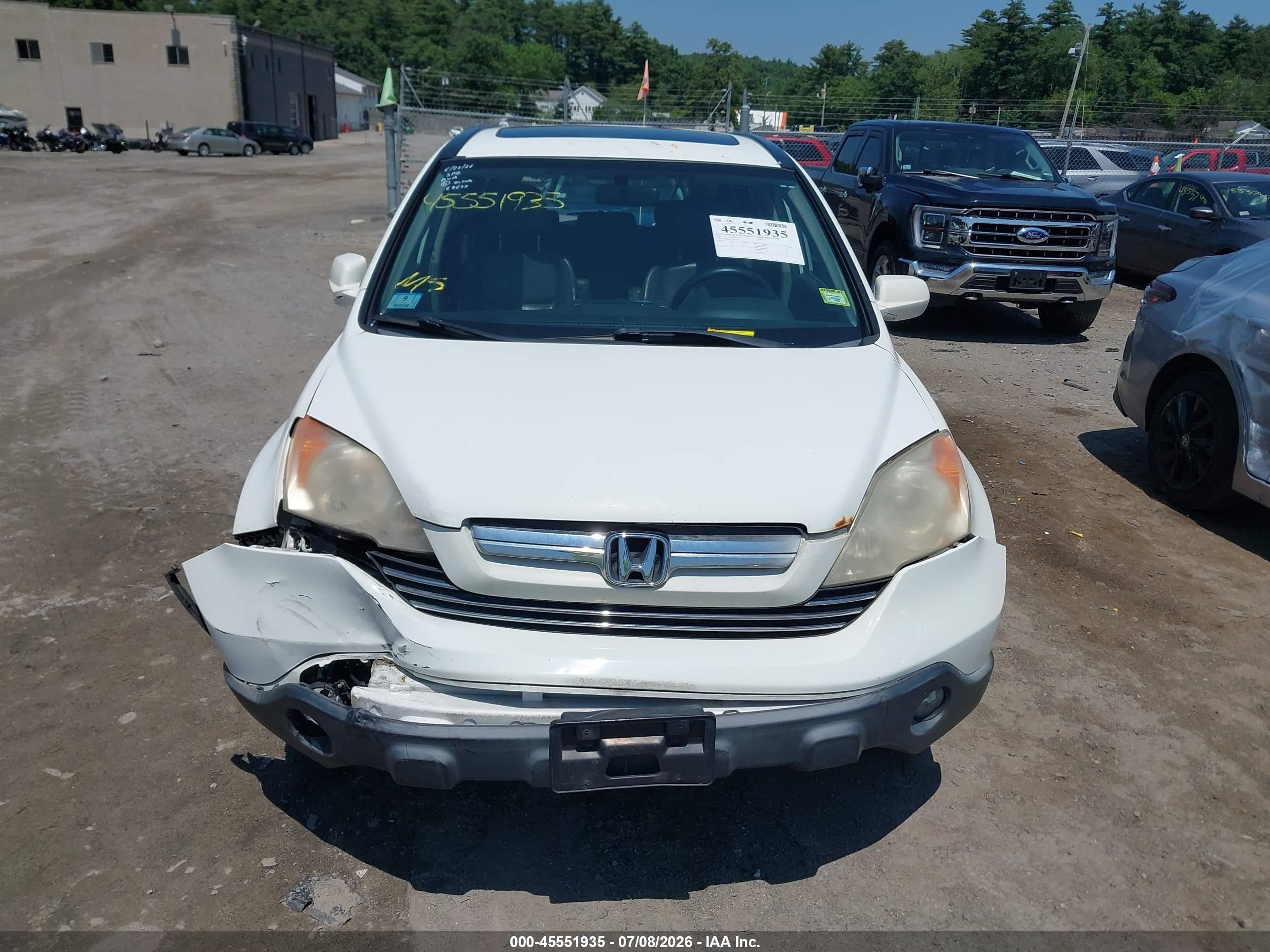2007 Honda Cr-v Ex-l White vin: JHLRE48767C027846