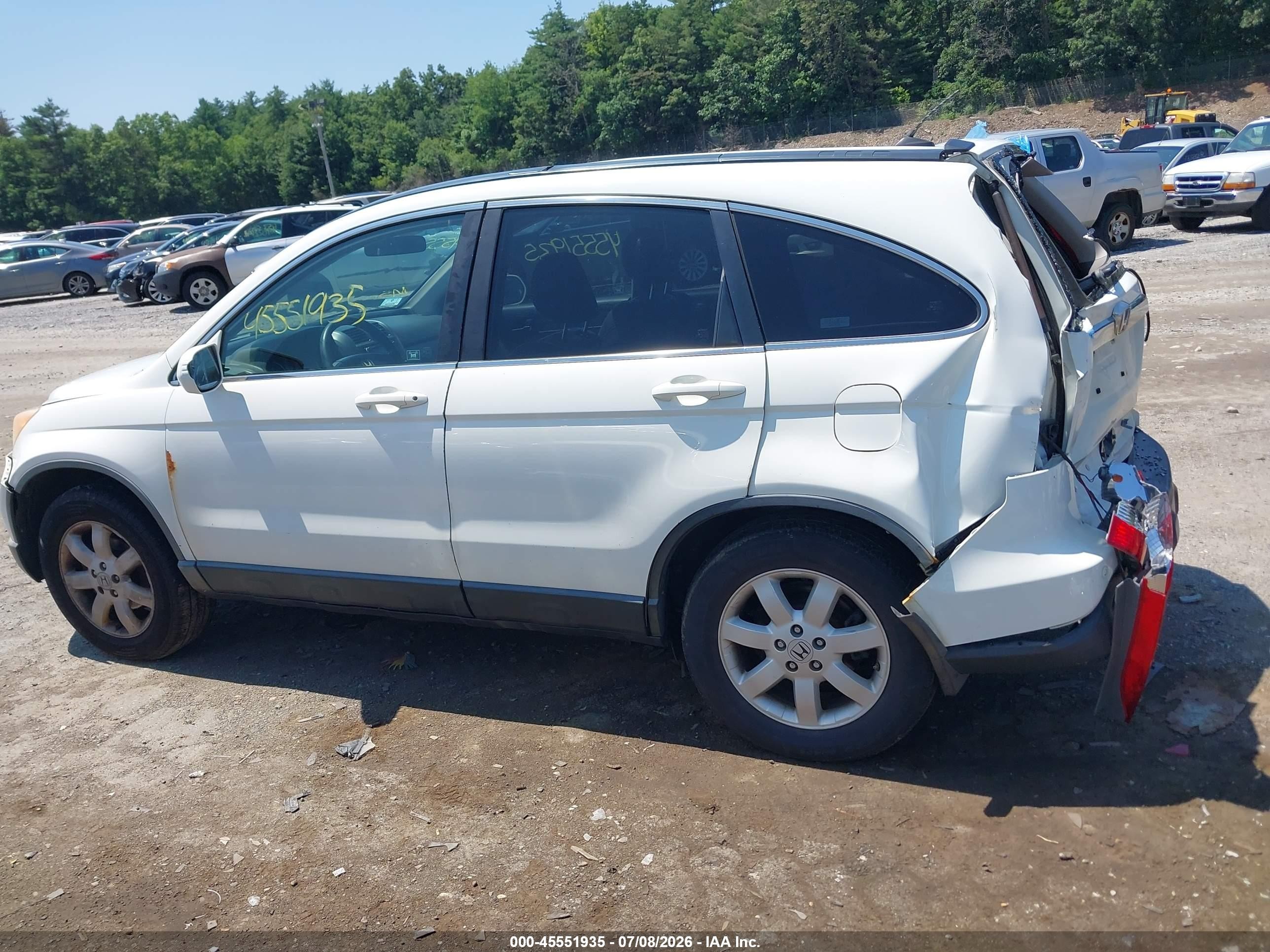 2007 Honda Cr-v Ex-l White vin: JHLRE48767C027846