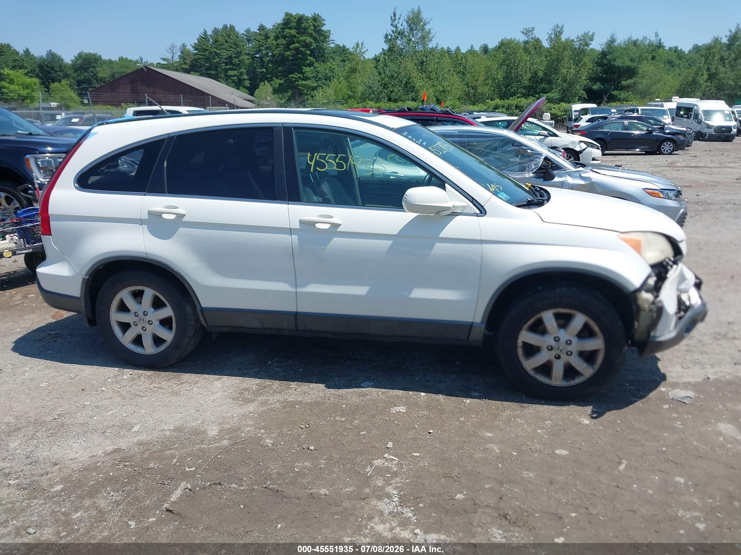 2007 Honda Cr-v Ex-l White vin: JHLRE48767C027846
