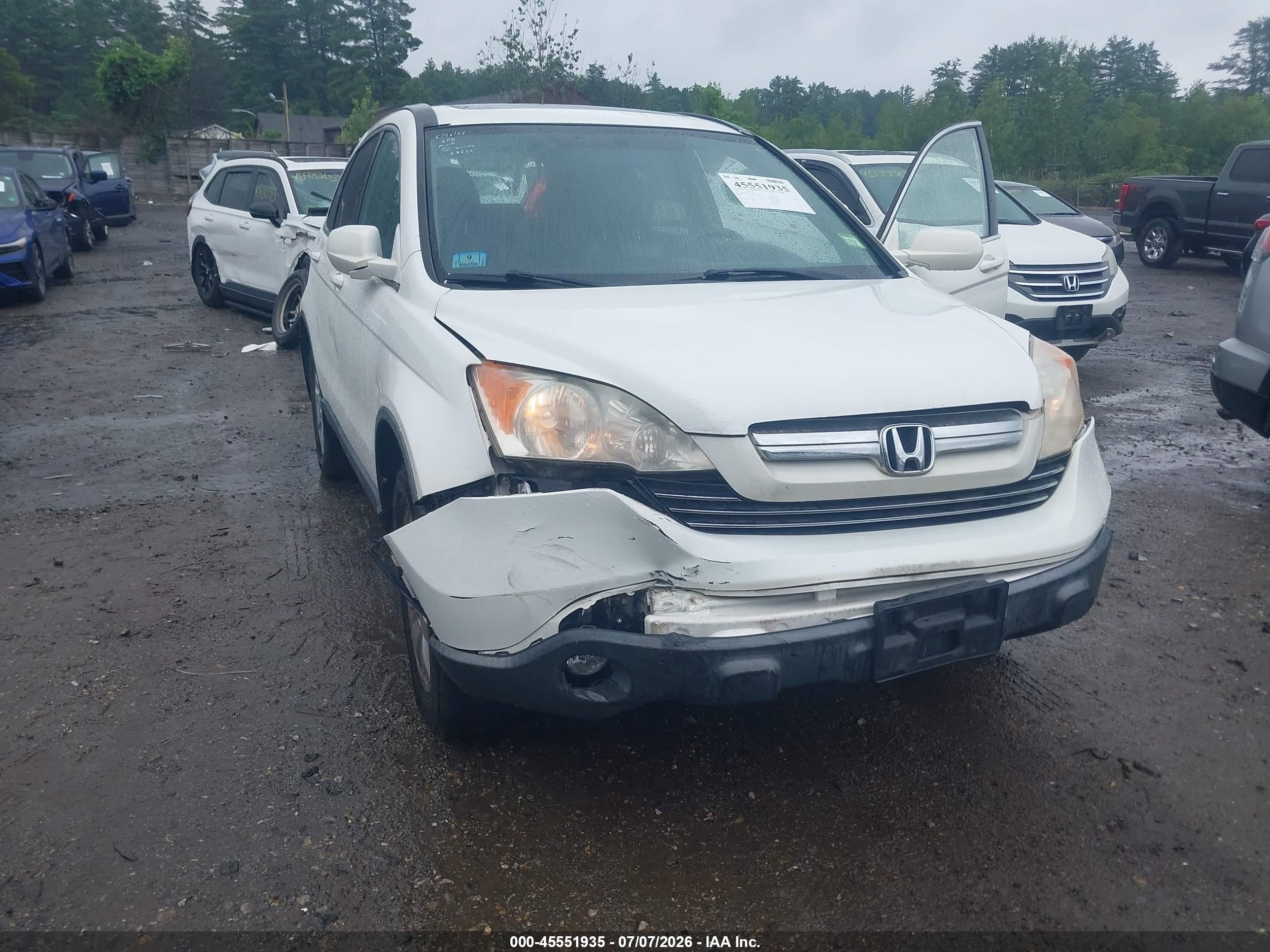 2007 Honda Cr-v Ex-l White vin: JHLRE48767C027846