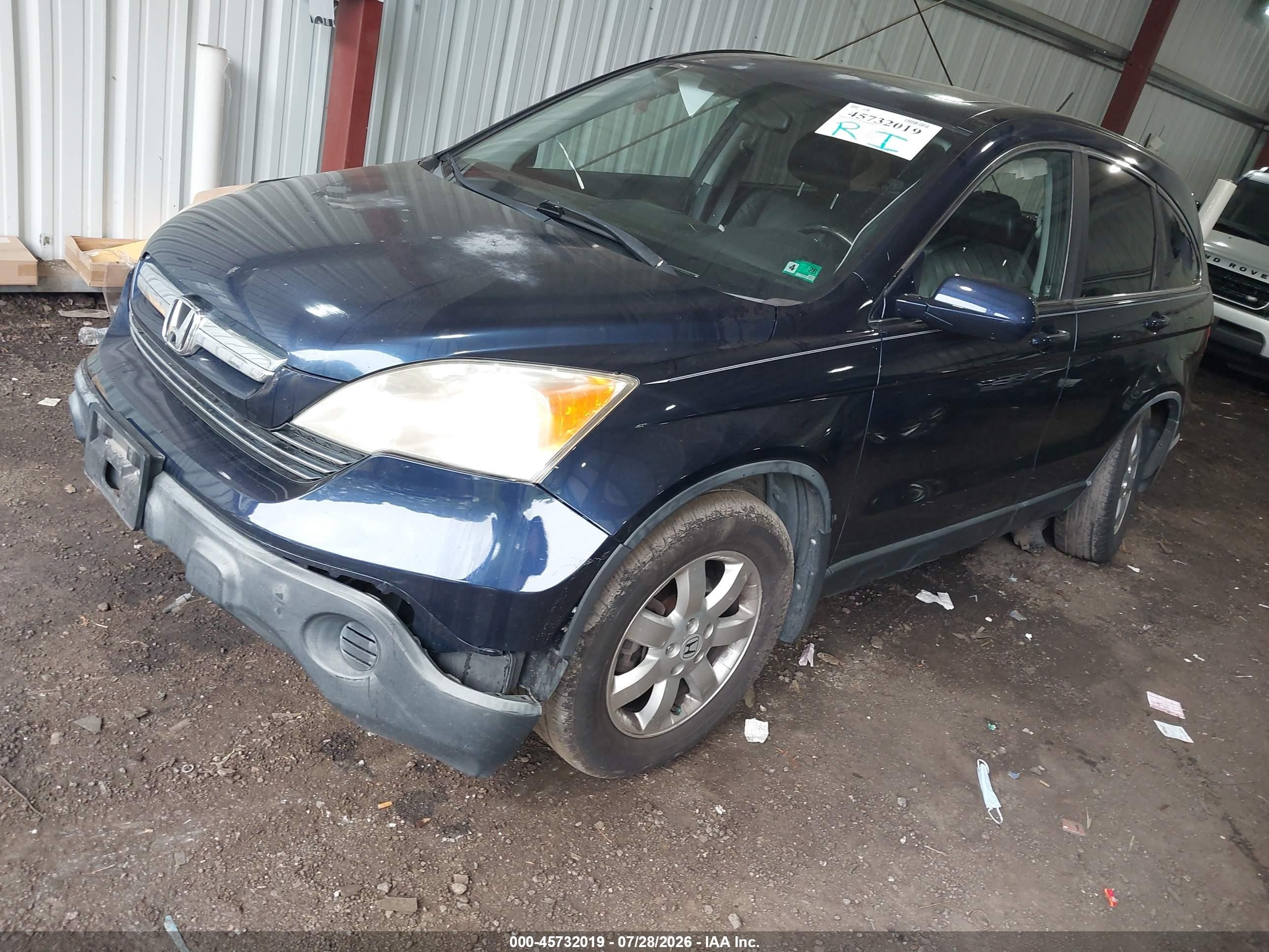 2007 Honda Cr-v Ex-l Dark Blue vin: JHLRE48767C073323