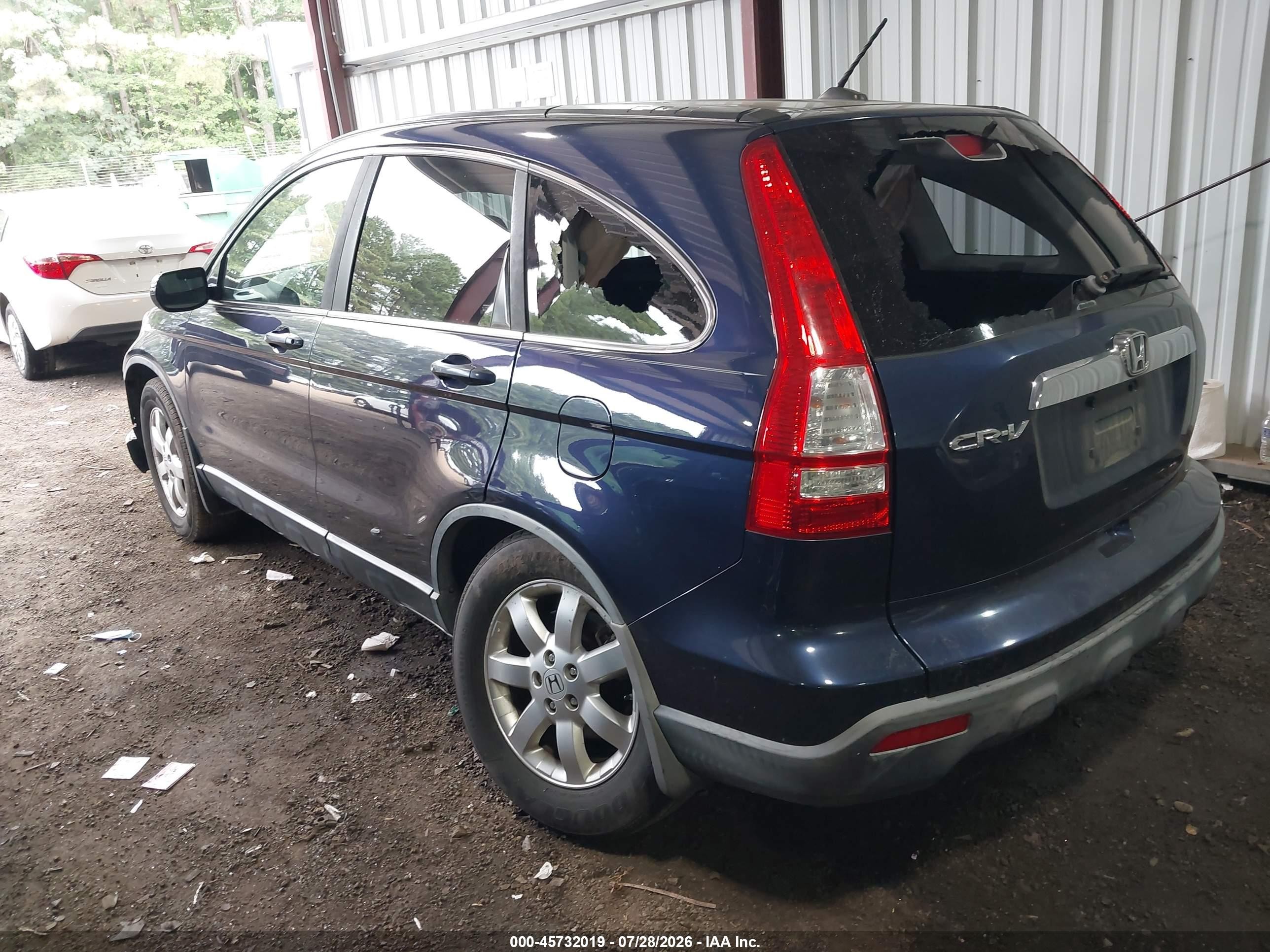 2007 Honda Cr-v Ex-l Dark Blue vin: JHLRE48767C073323