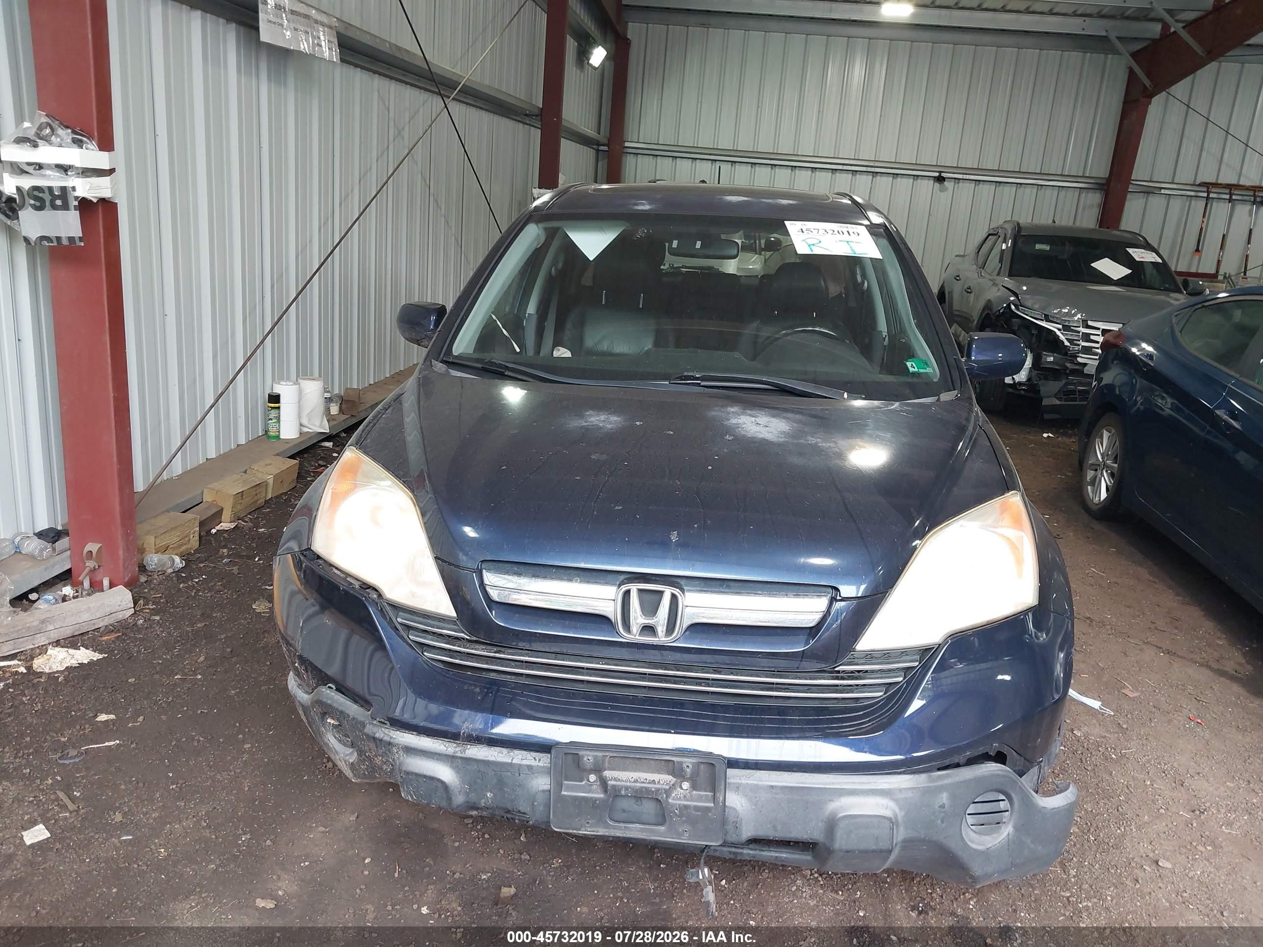 2007 Honda Cr-v Ex-l Dark Blue vin: JHLRE48767C073323