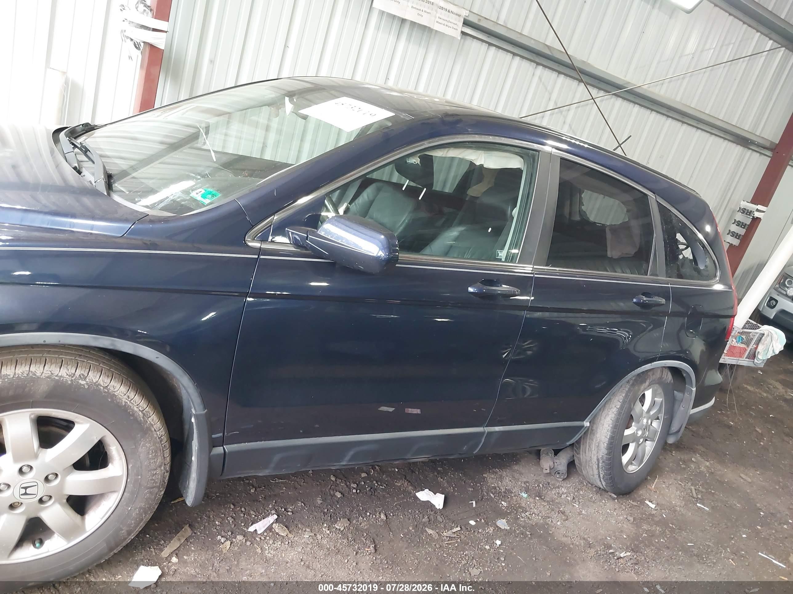 2007 Honda Cr-v Ex-l Dark Blue vin: JHLRE48767C073323