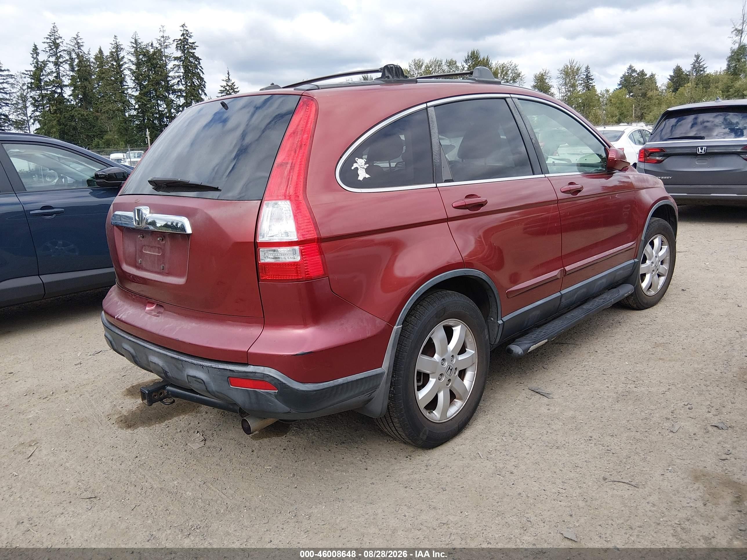2007 Honda Cr-v Ex-l Burgundy vin: JHLRE48767C078019