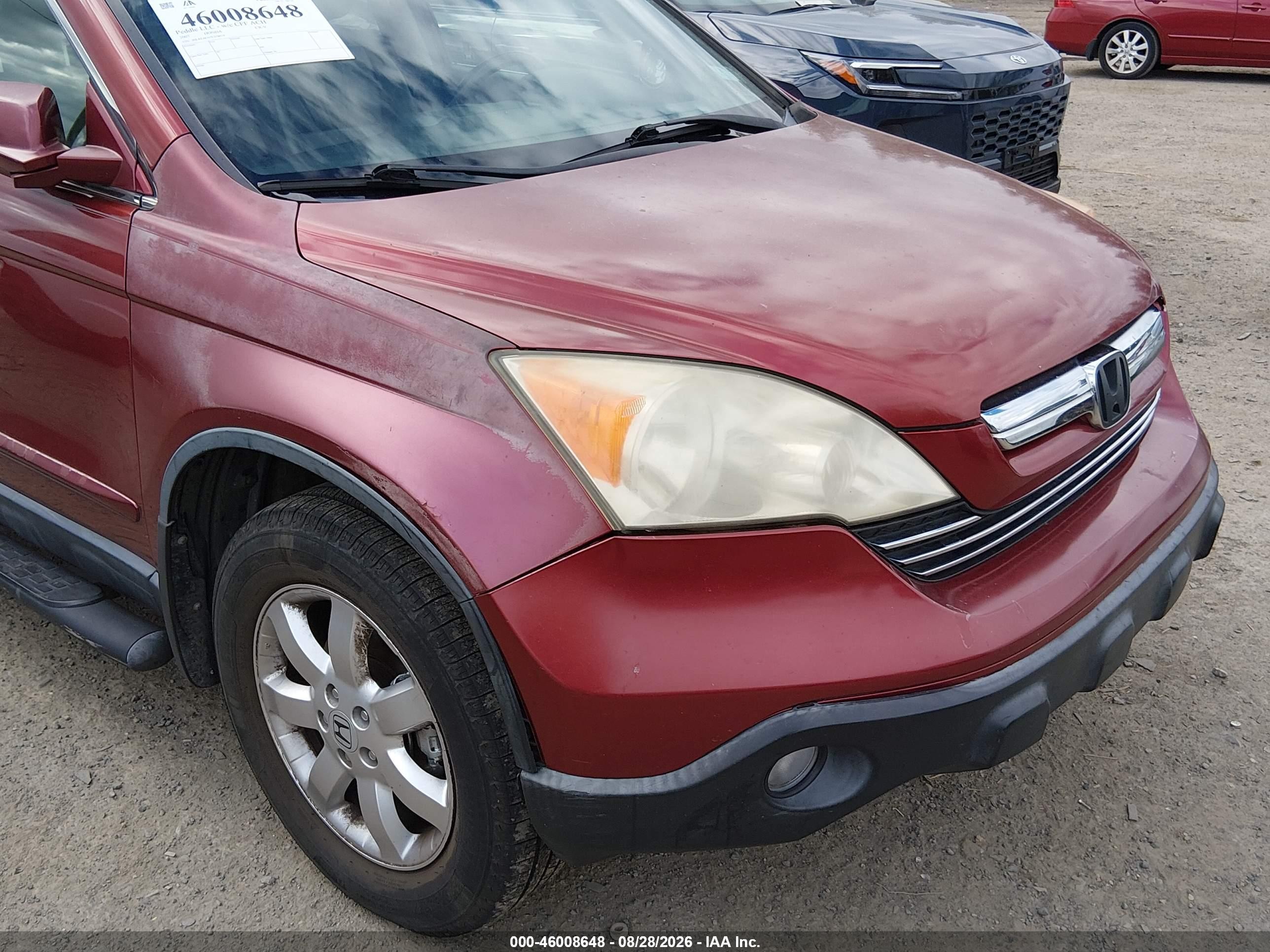 2007 Honda Cr-v Ex-l Burgundy vin: JHLRE48767C078019