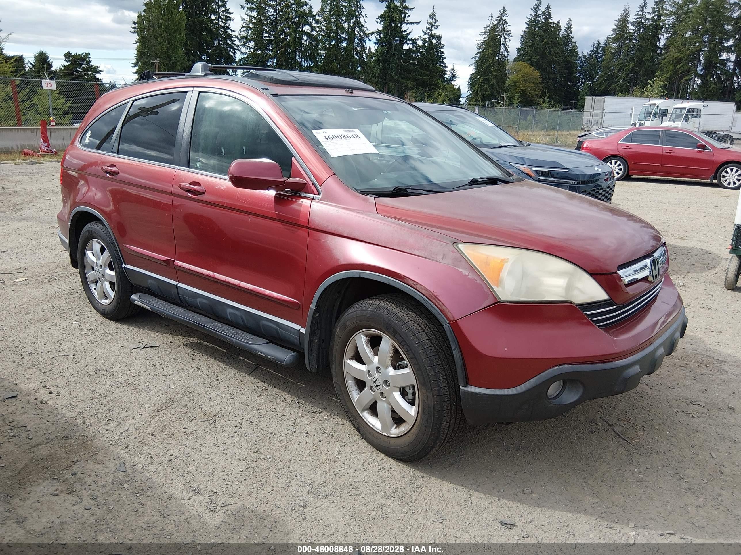2007 Honda Cr-v Ex-l Burgundy vin: JHLRE48767C078019