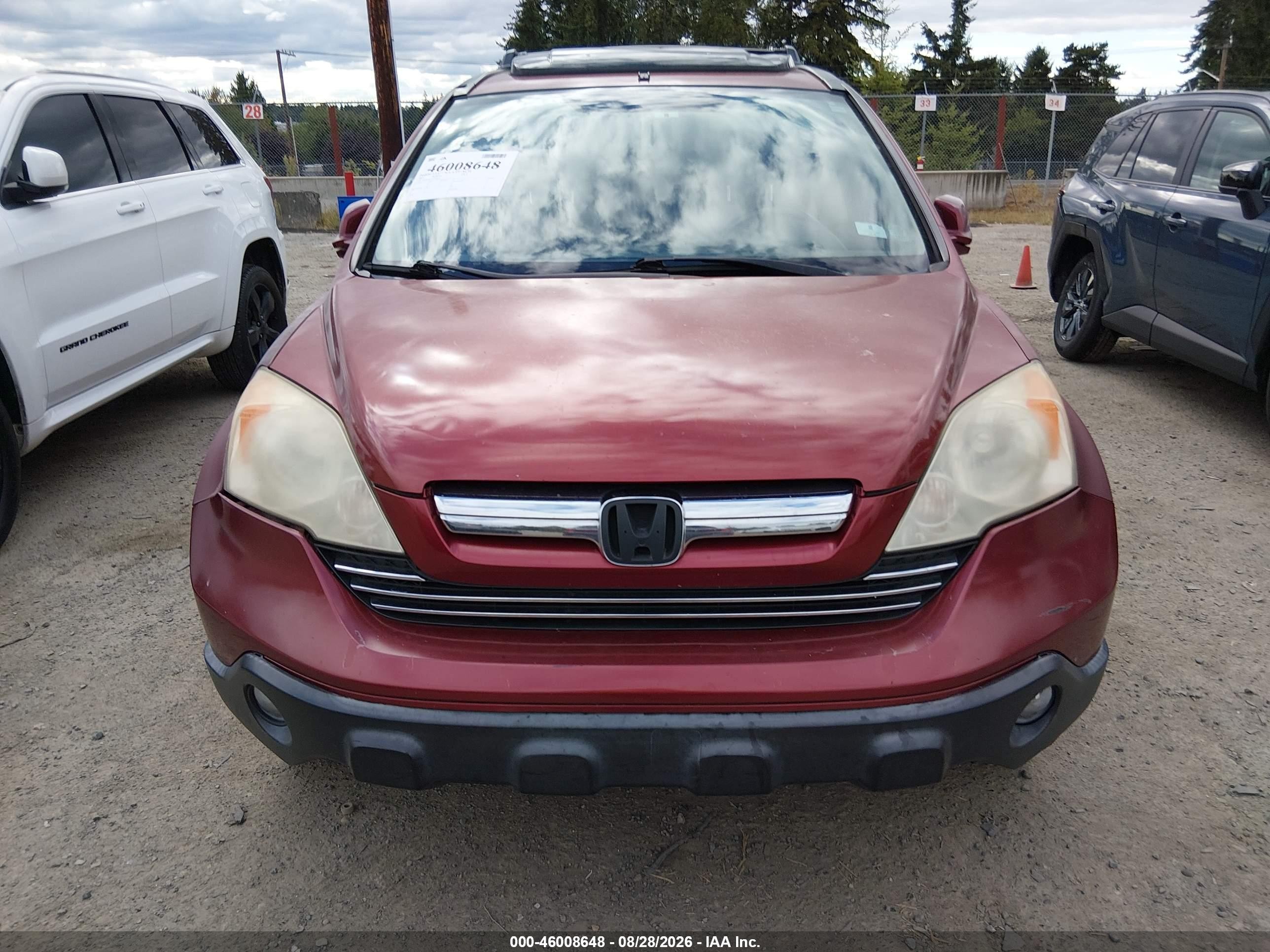 2007 Honda Cr-v Ex-l Burgundy vin: JHLRE48767C078019