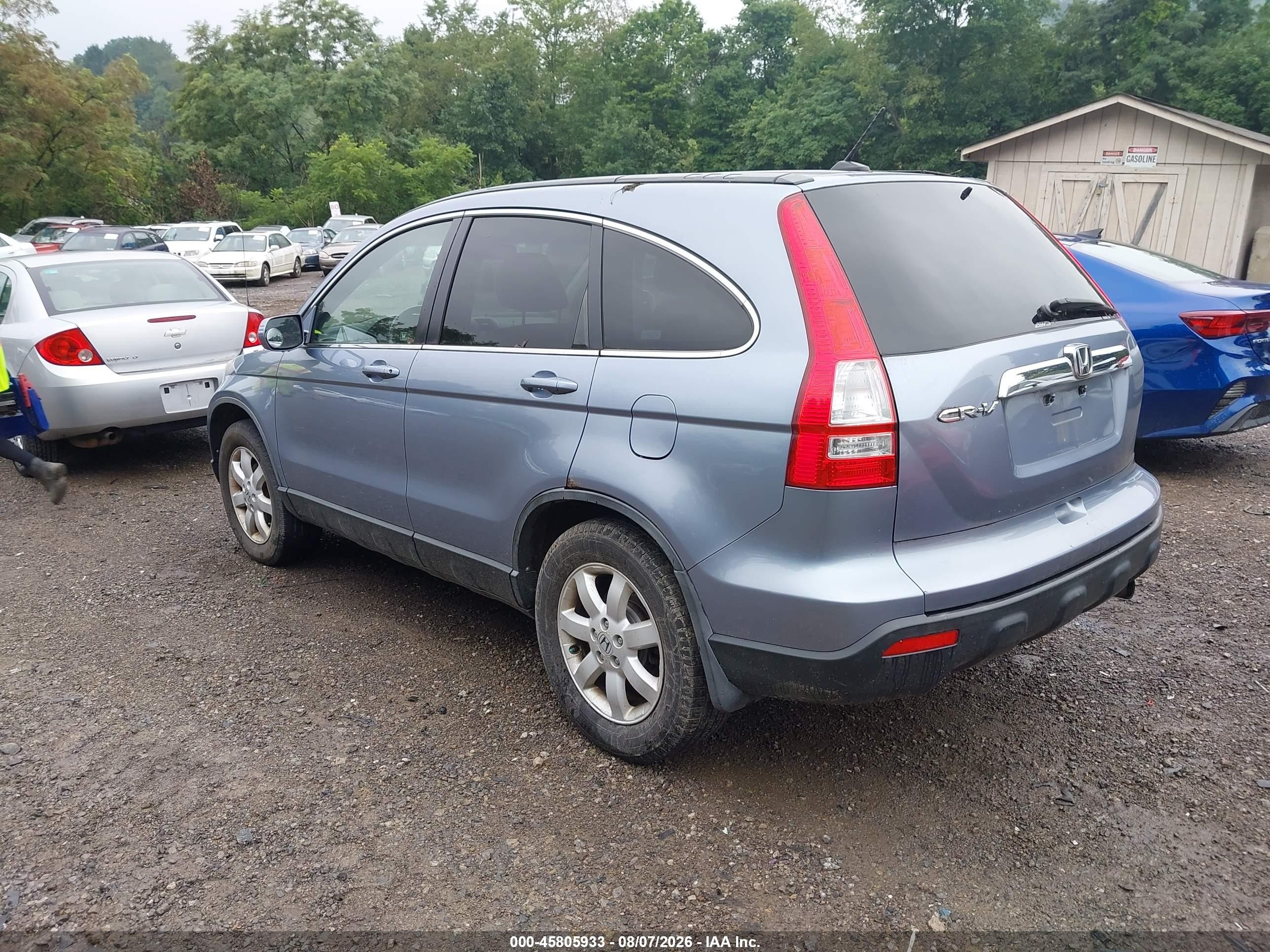 2007 Honda Cr-v Ex-l Blue vin: JHLRE48767C096911