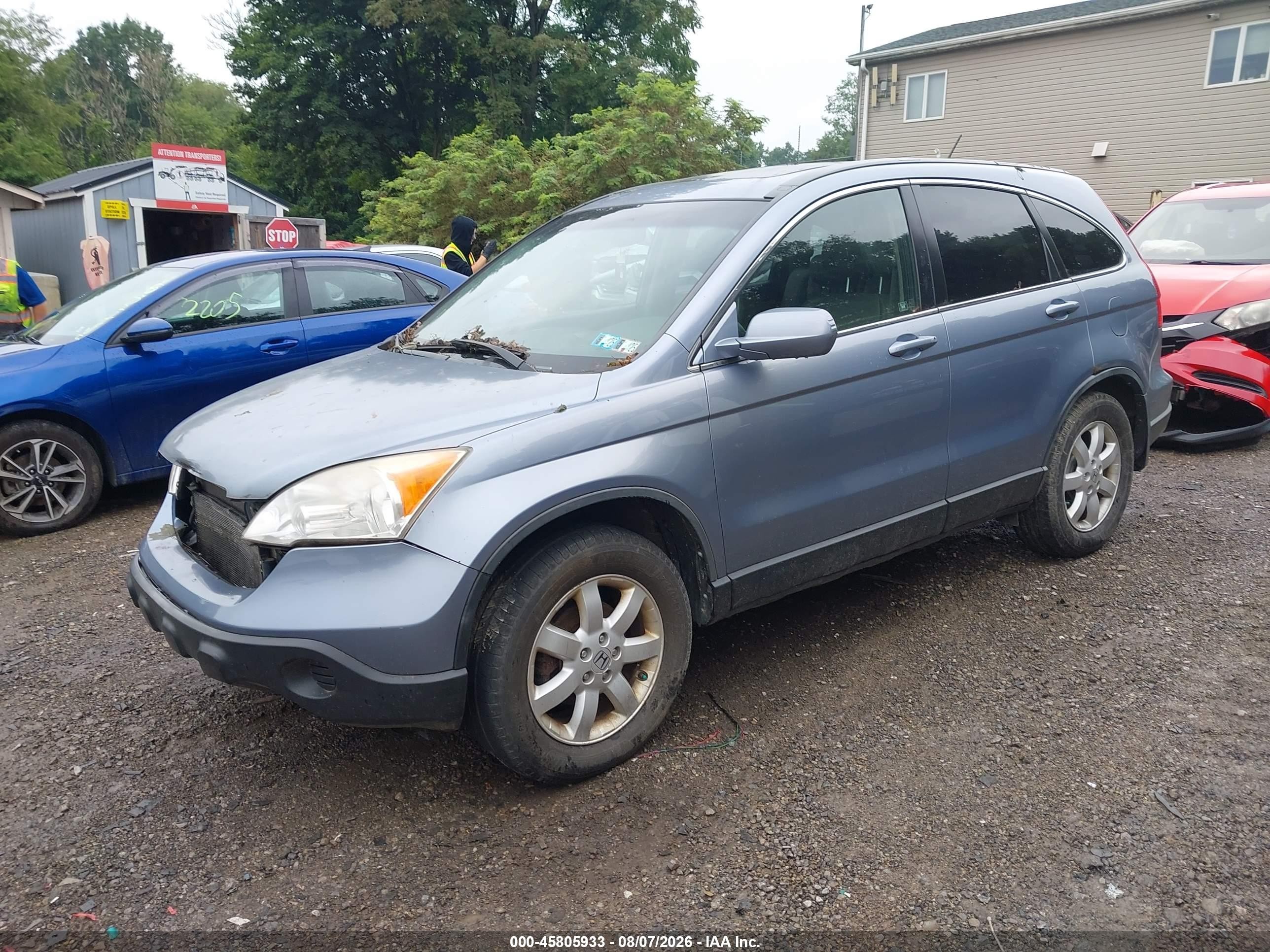 2007 Honda Cr-v Ex-l Blue vin: JHLRE48767C096911