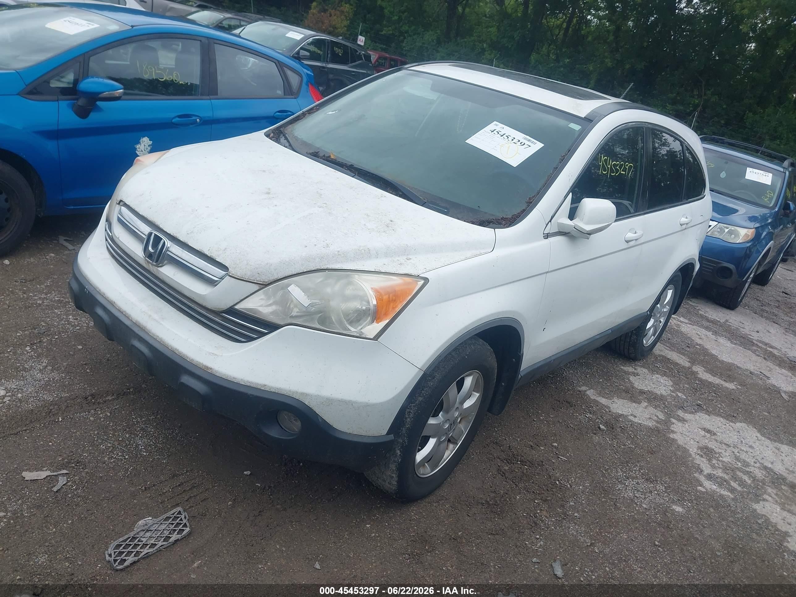 2007 Honda Cr-v Ex-l White vin: JHLRE48777C004642