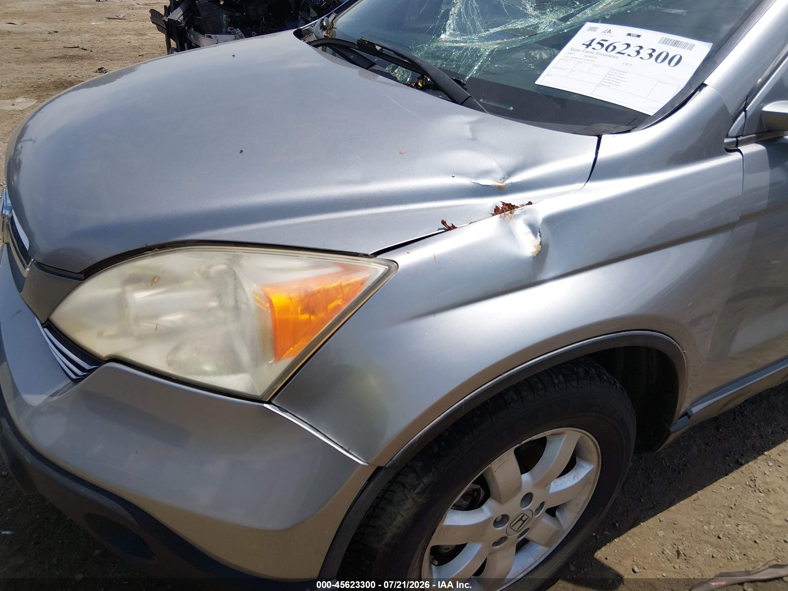 2007 Honda Cr-v Ex-l Silver vin: JHLRE48777C040718