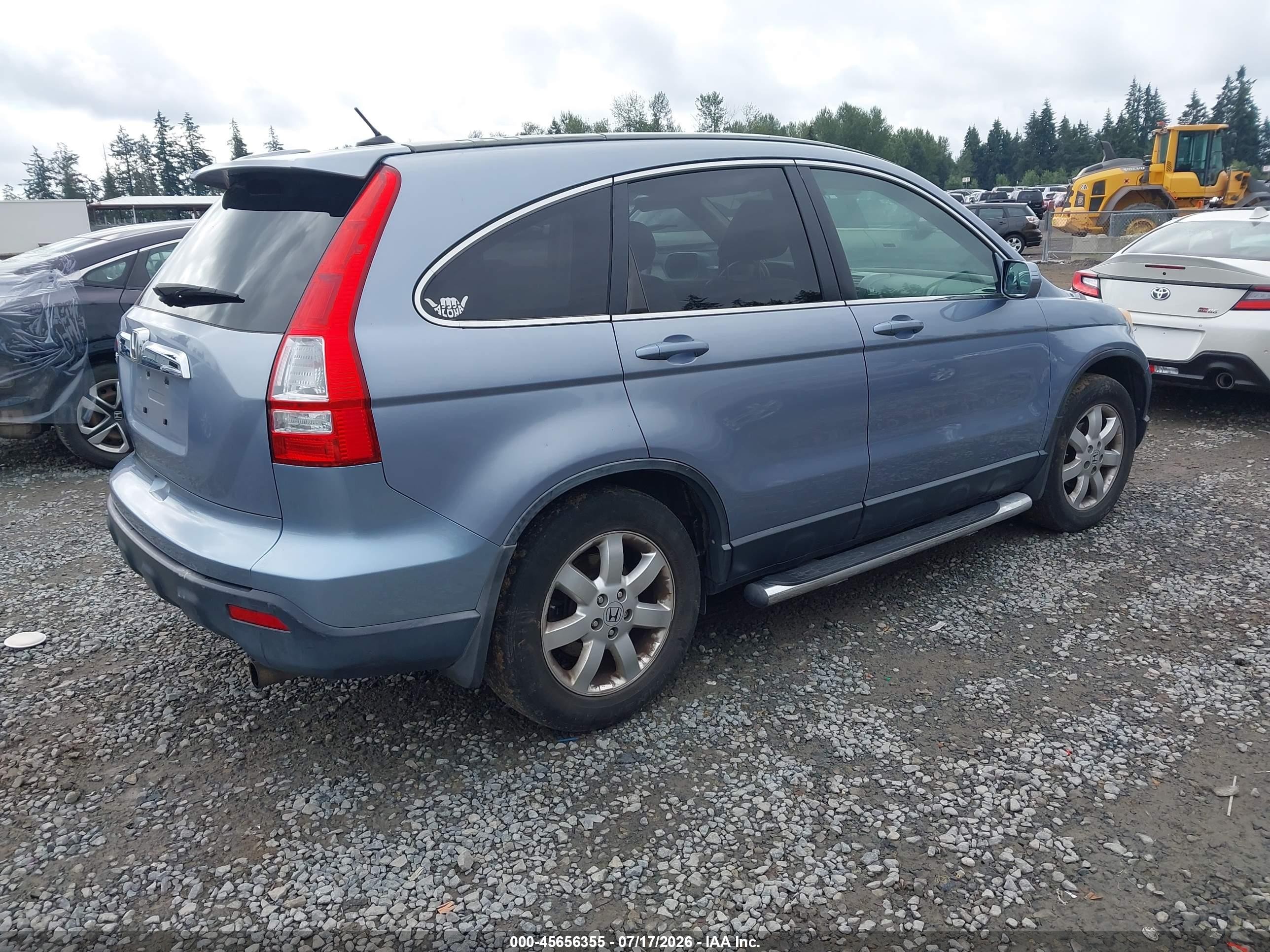 2007 Honda Cr-v Ex-l Light Blue vin: JHLRE48777C078496