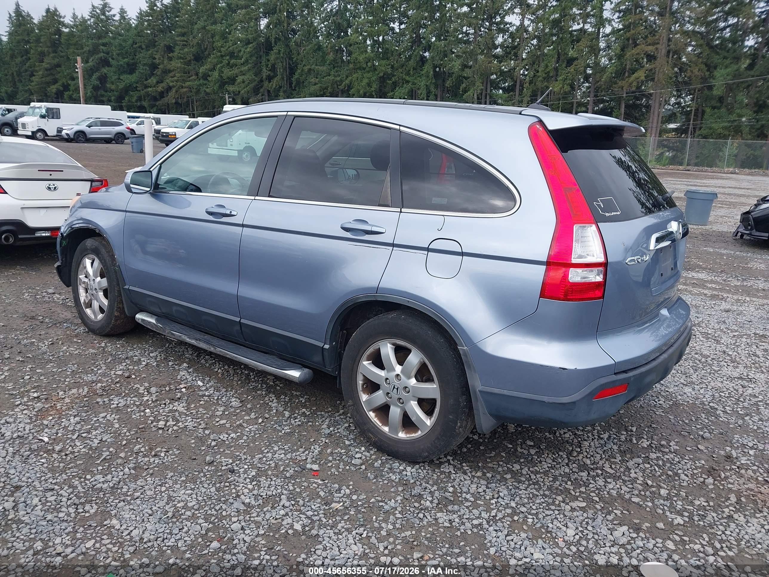 2007 Honda Cr-v Ex-l Light Blue vin: JHLRE48777C078496